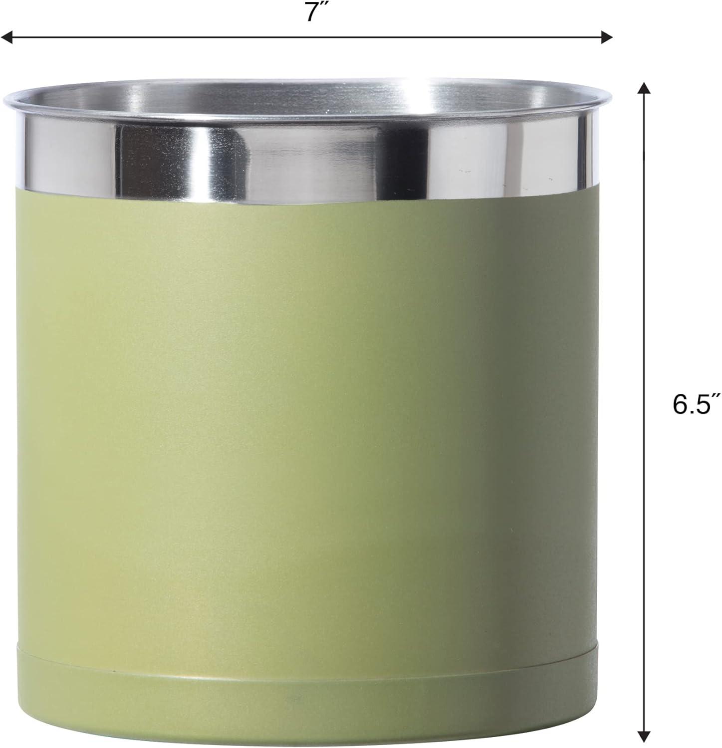 Olive Green Stainless Steel Jumbo Utensil Holder