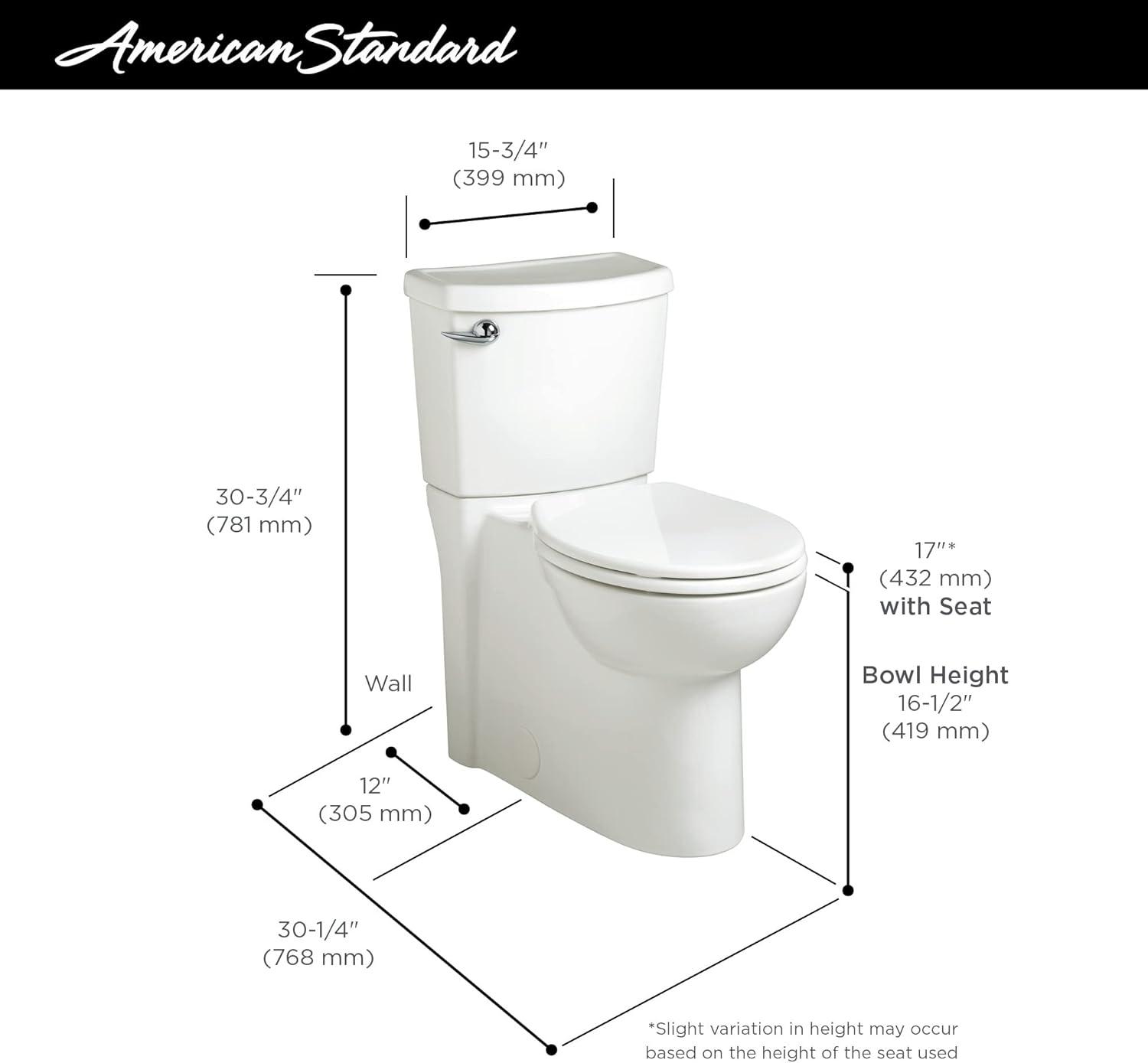 American Standard Cadet 3 FloWise 2-Piece 1.28 GPF Single Flush Elongated Toilet in White