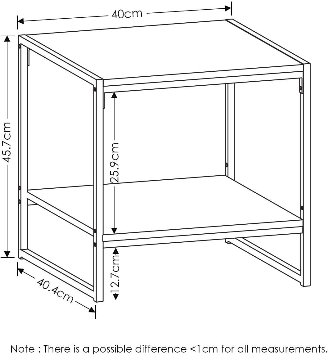 French Oak Grey 2-Tier Wood and Metal End Table