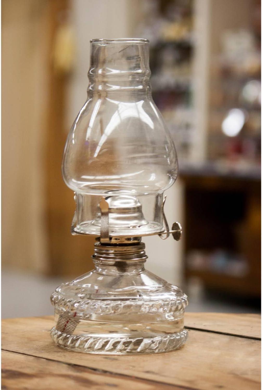 Lehman's Clear Glass Oil Lamp, with #2 Burner and 7/8 inch Wick for Accent Lighting or Centerpiece Table Decor