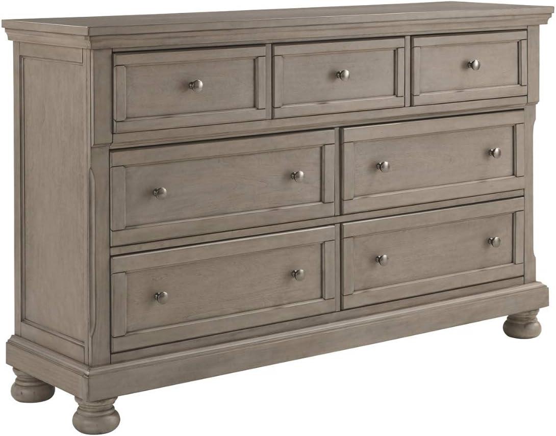 Gray Traditional 7-Drawer Dresser with Felt Lined Drawers