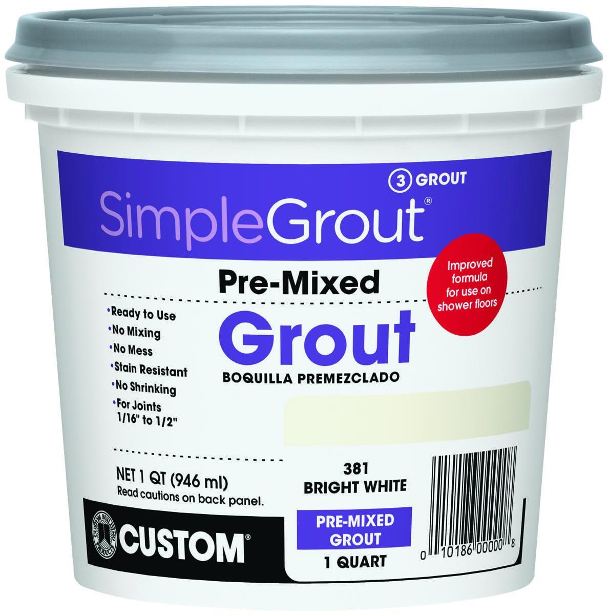 Custom Building Products 1 Quart Bright White Pre-Mixed Grout PMG381QT