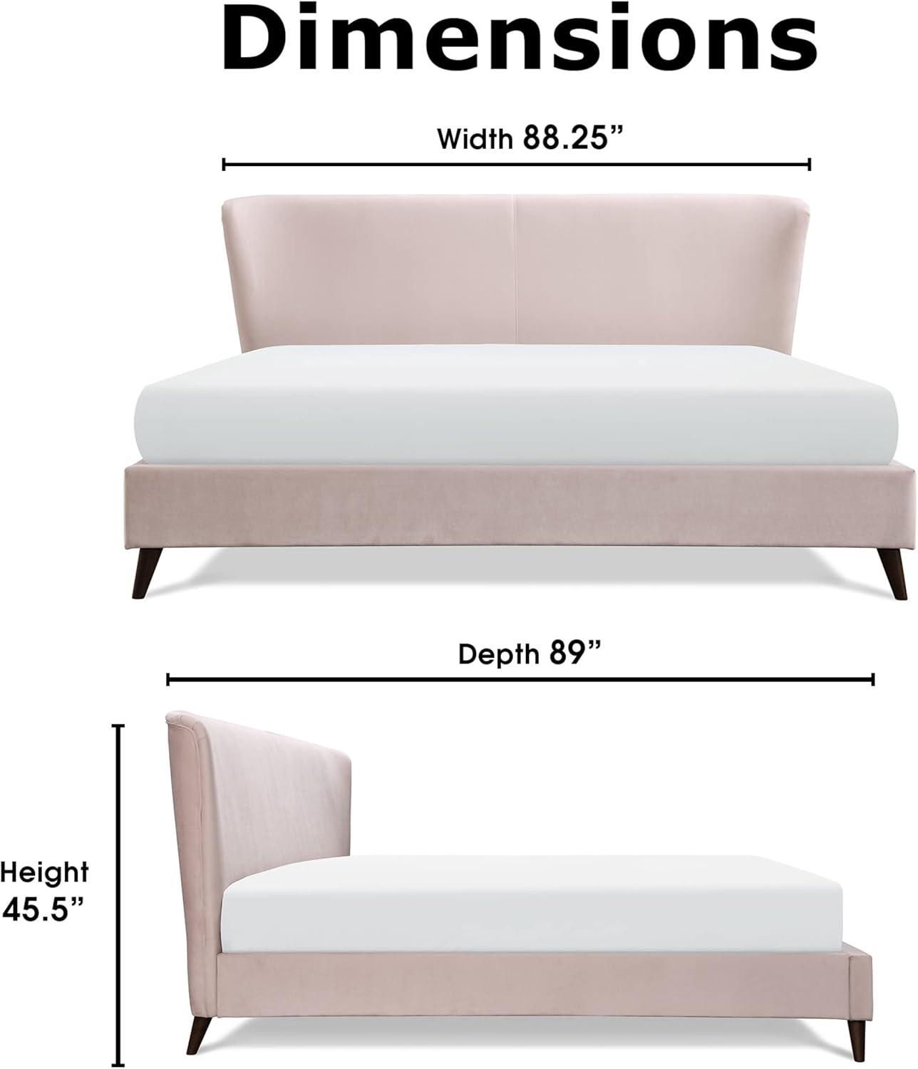 Adore Decor Adele Jupiter Wingback Upholstered Platform Bed