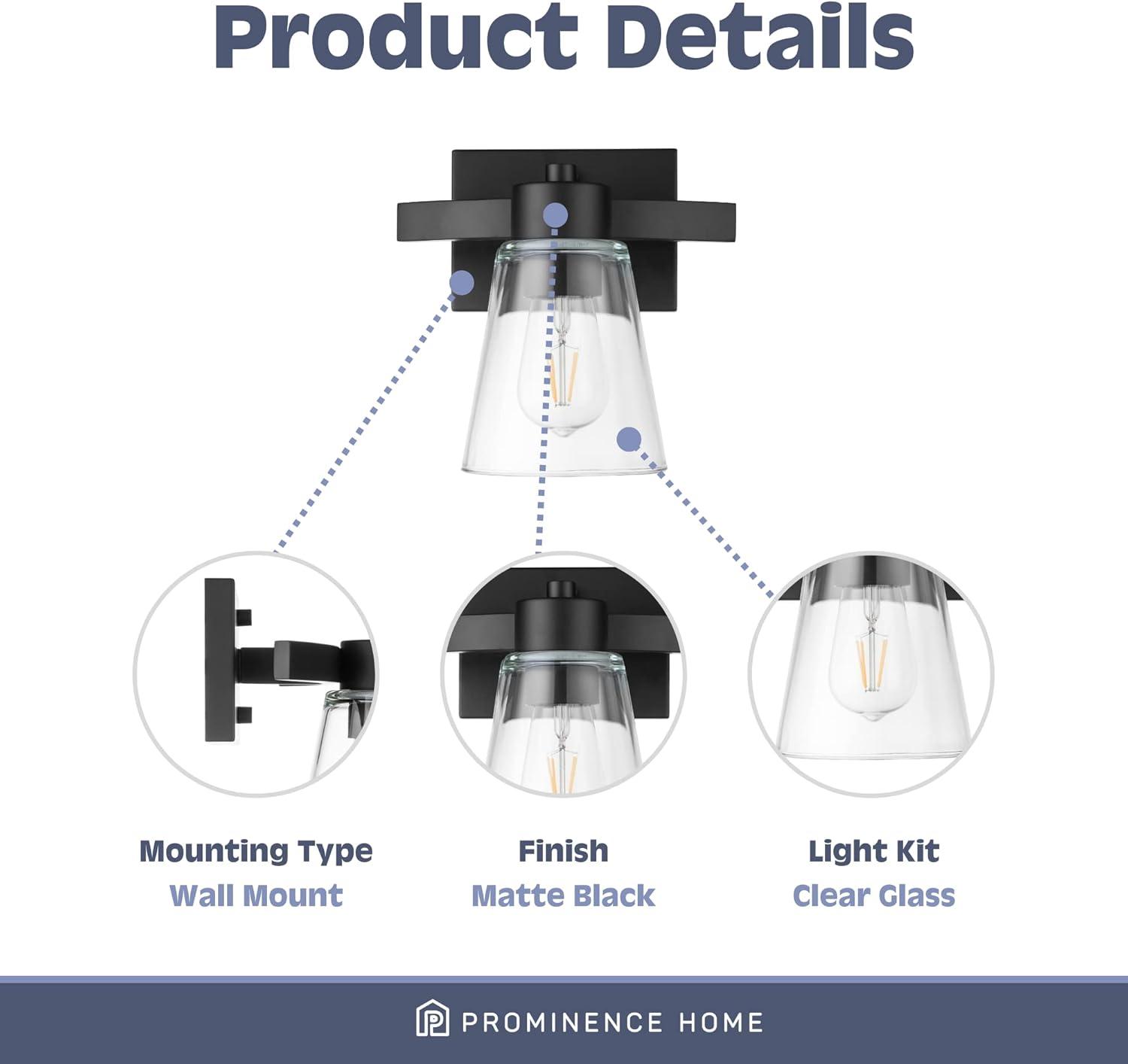 Fairendale Sleek Matte Black 8.7" Outdoor Vanity Light with Clear Glass