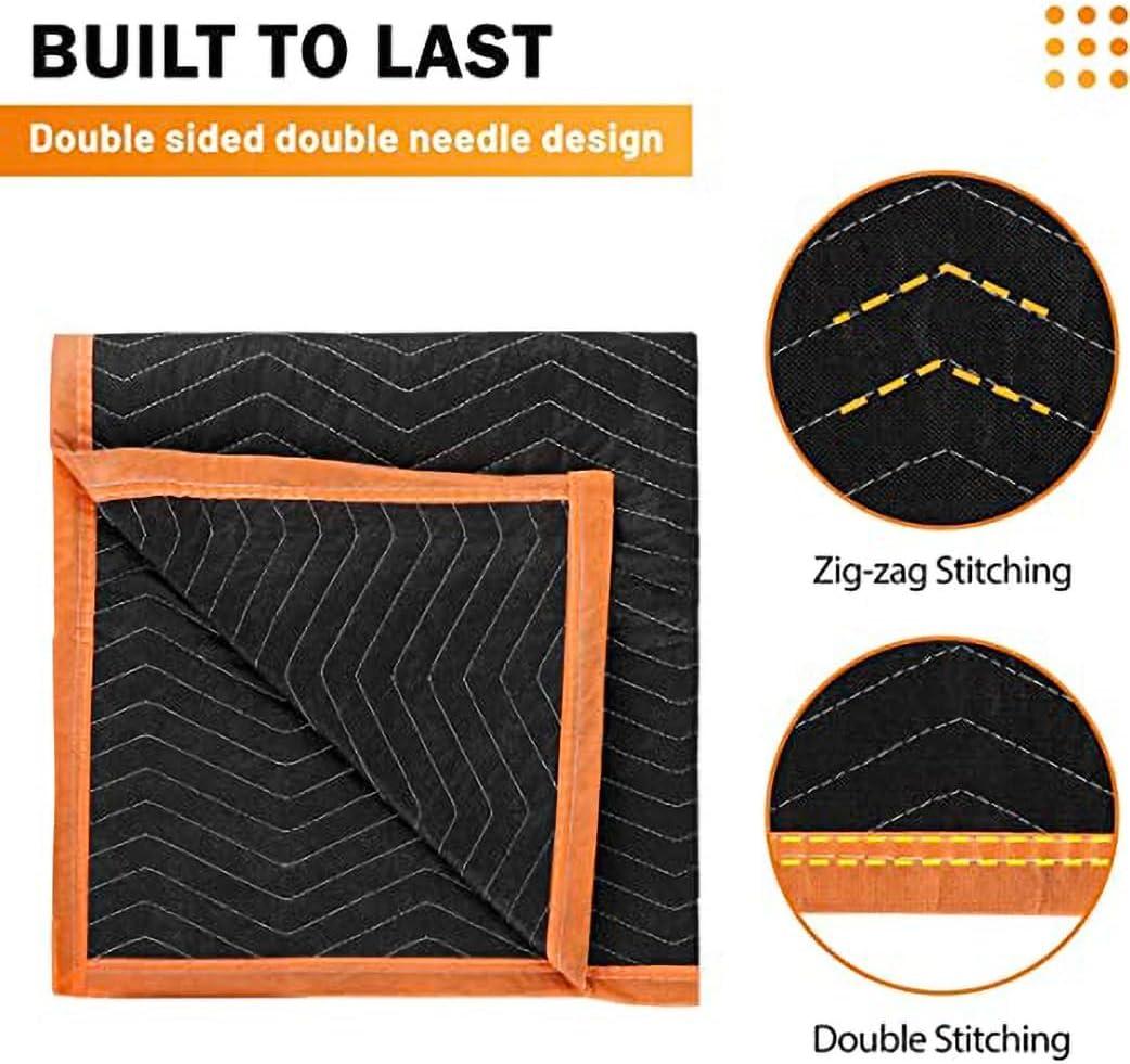 4 Pack Large Moving Blankets 80 * 72in Heavy Duty Packing Blankets for Furniture Moving Shipping Wrapping Quilted Furniture Pads for Moving, Padded Mover Blankets