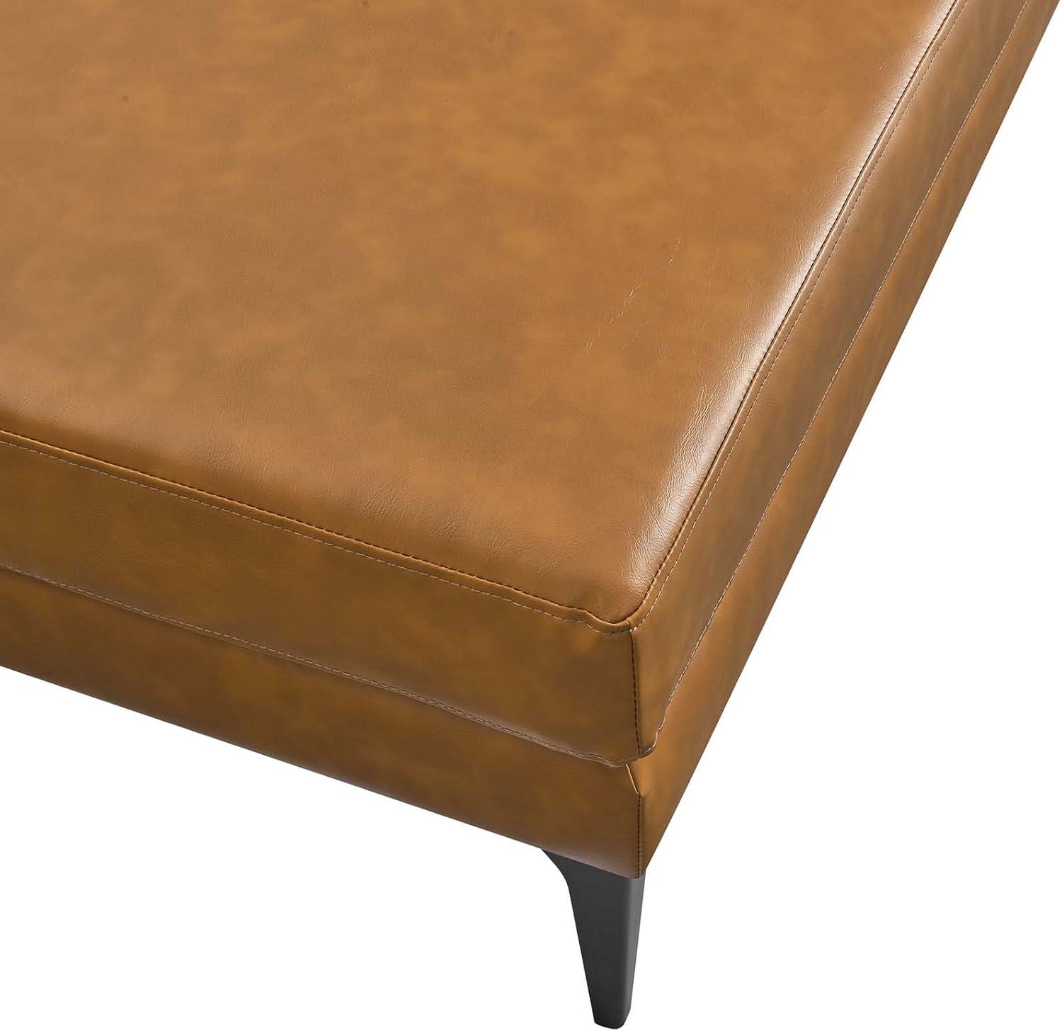 Modway Evermore Vegan Leather Ottoman in Tan