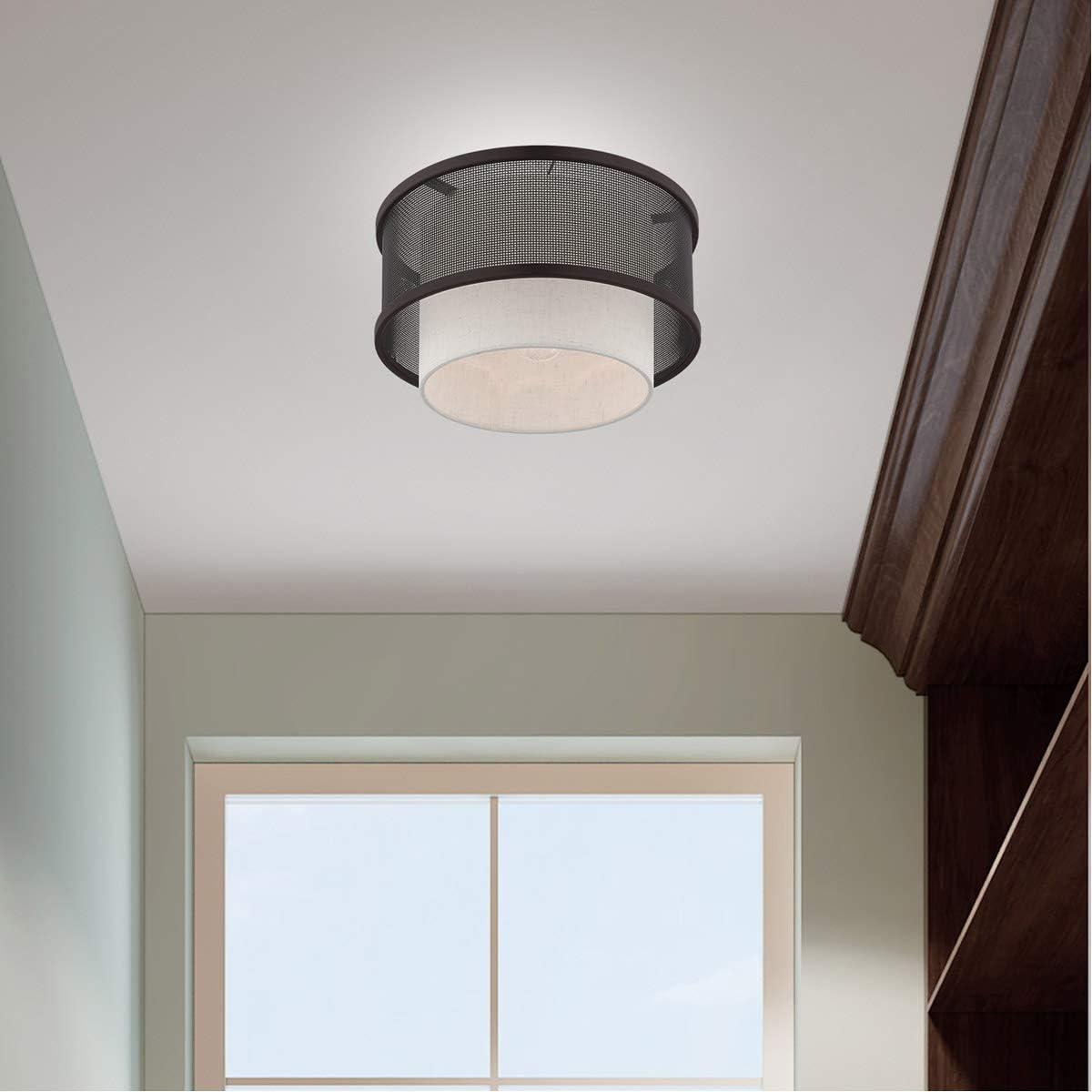 Livex Lighting Braddock 1 - Light Flush Mount in  Bronze