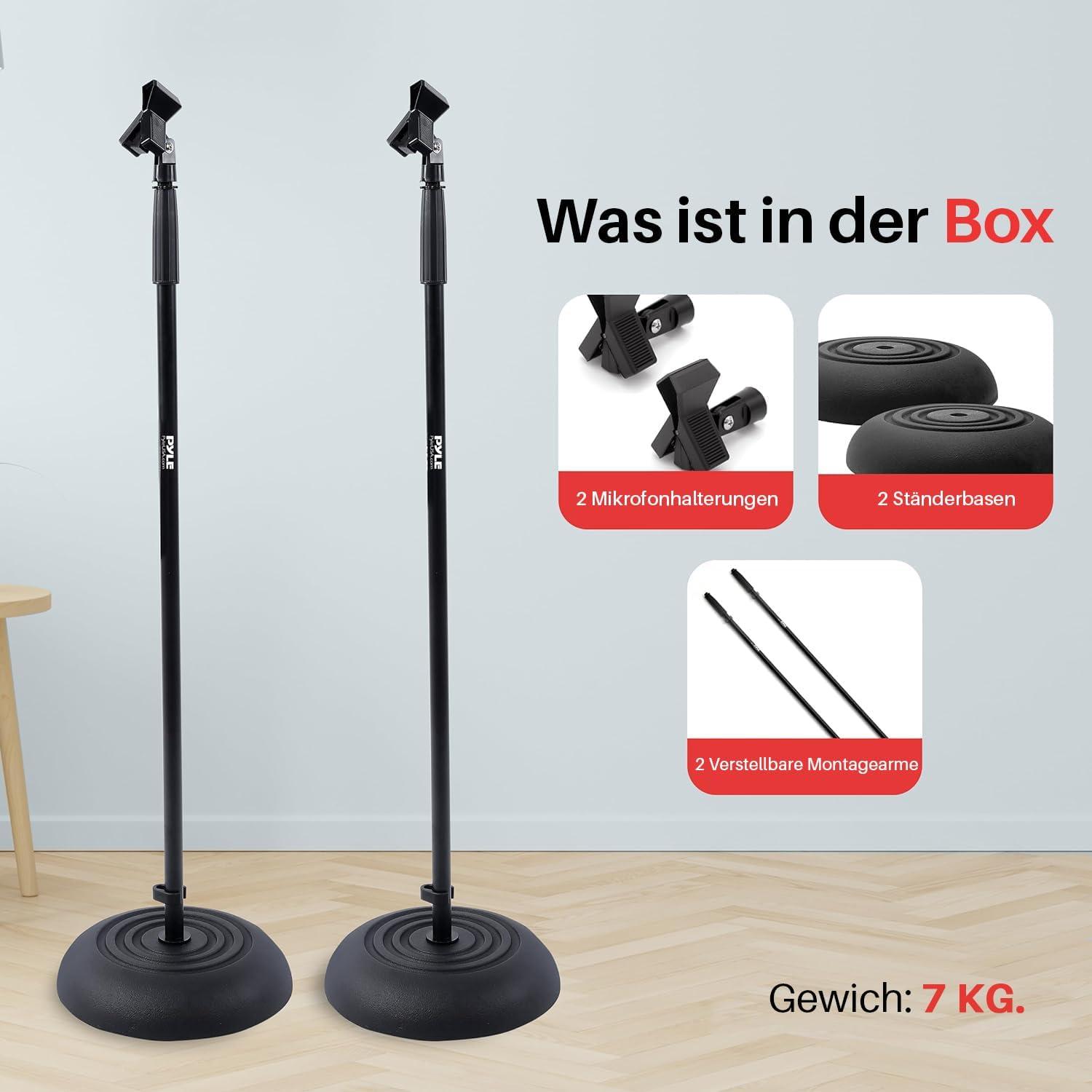 Pyle 2 - Pc Universal Compact Base Microphone Stand - Black