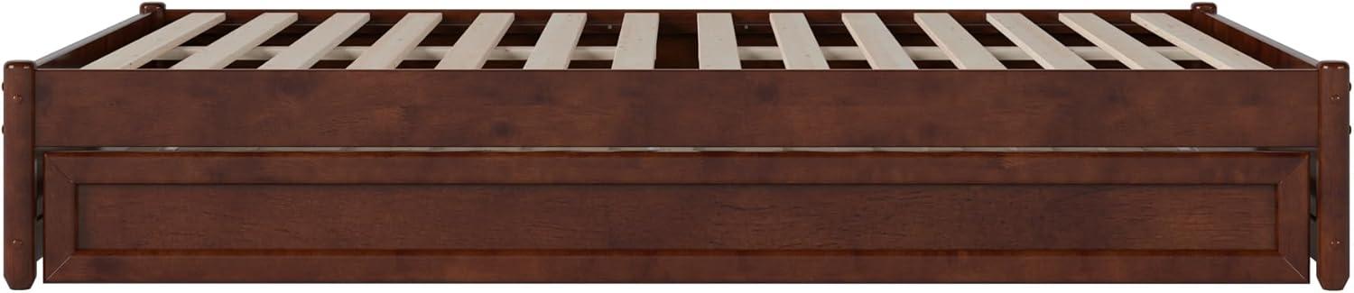 AFI Furnishings Full Panel Platform Bed with Twin Trundle in Walnut