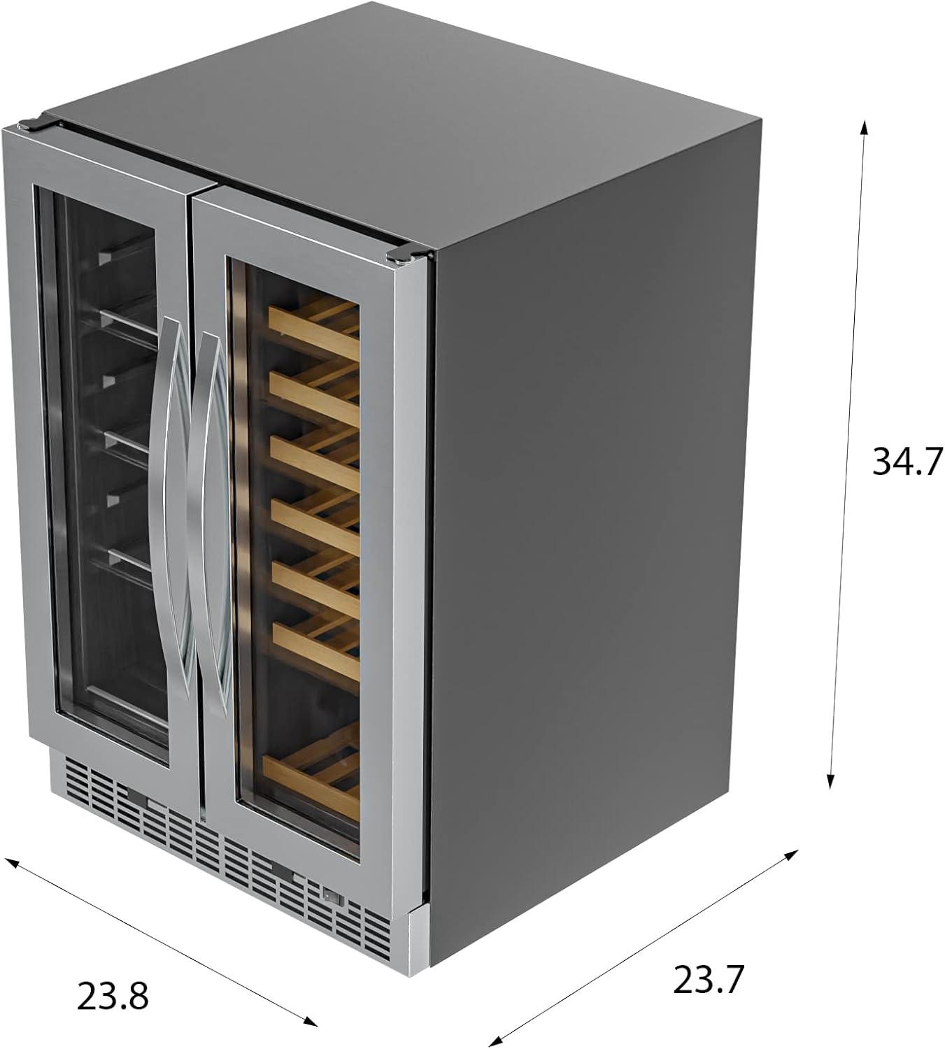 KoolMore Koolmore 24 in. Width 21 Bottles and 60 Cans Dual Zone Freestanding/Built-In Wine & Beverage Refrigerator.