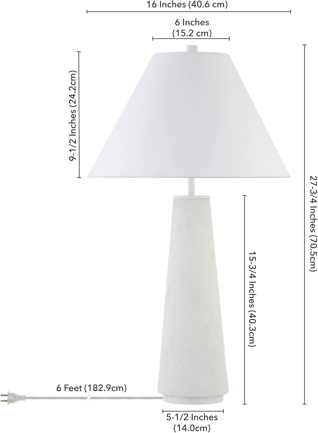 Evelyn&Zoe Ingalls 27.5" Transitional Ceramic Table Lamp with White Cone Fabric Shade