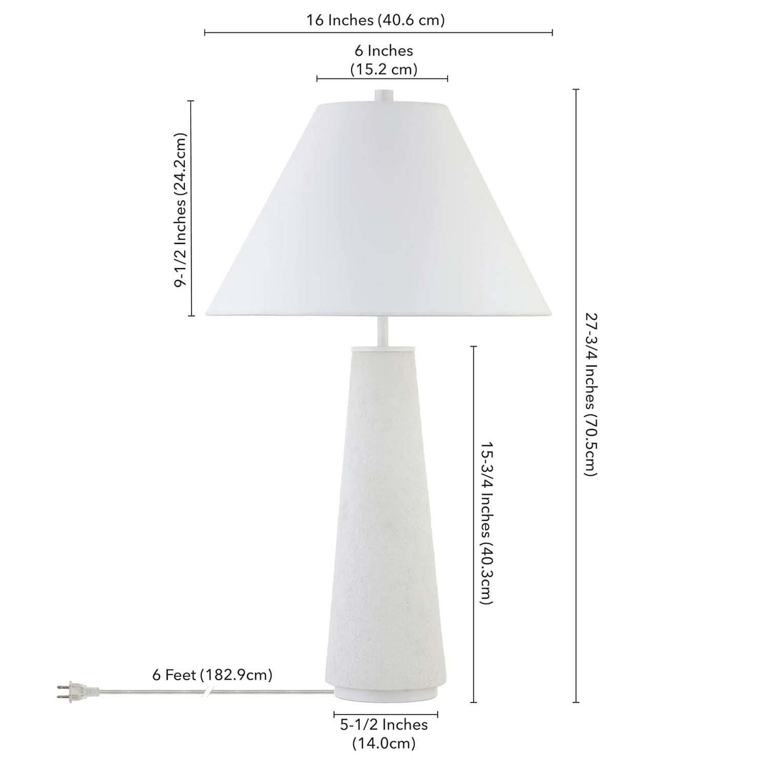 Evelyn&Zoe Ingalls 27.5" Transitional Ceramic Table Lamp with White Cone Fabric Shade