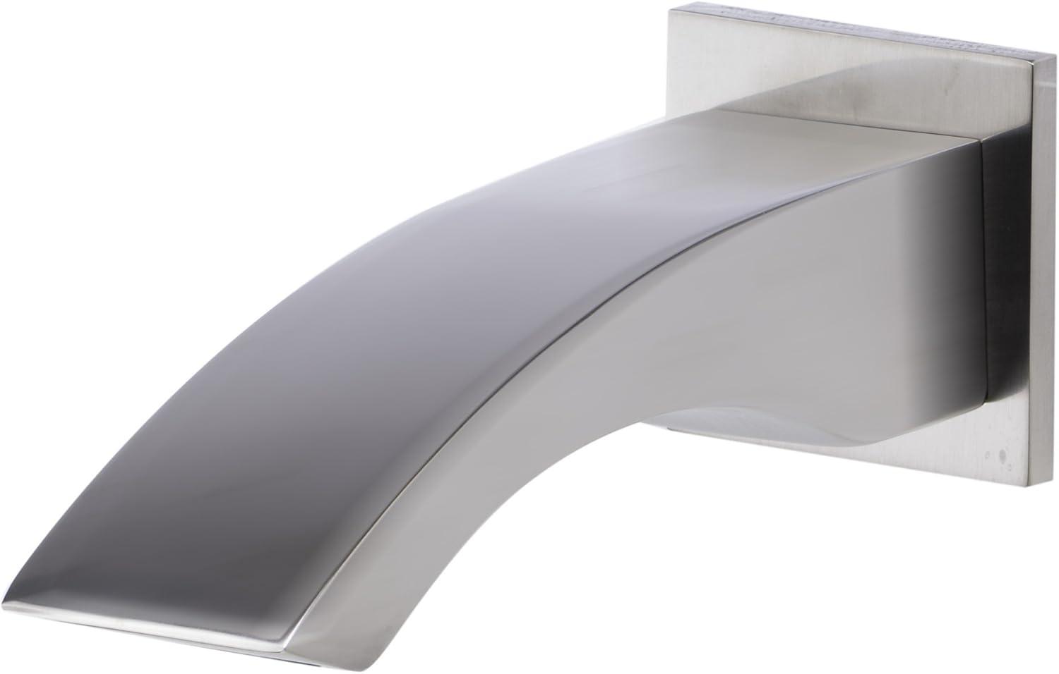 Brushed Nickel Curved Wall Mounted Tub Filler Spout