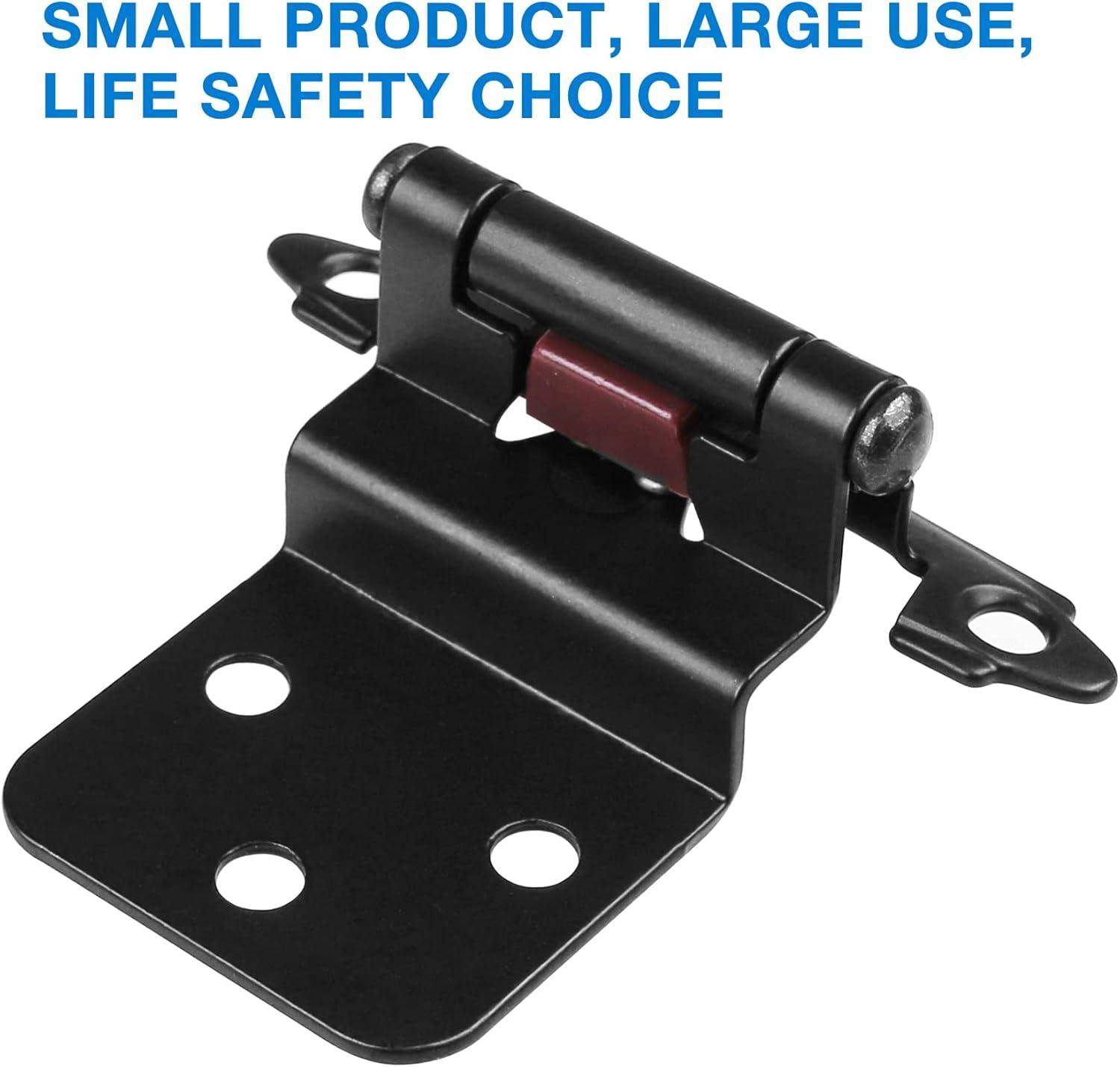 Matte Black Self-Closing Inset Cabinet Hinges with Screws