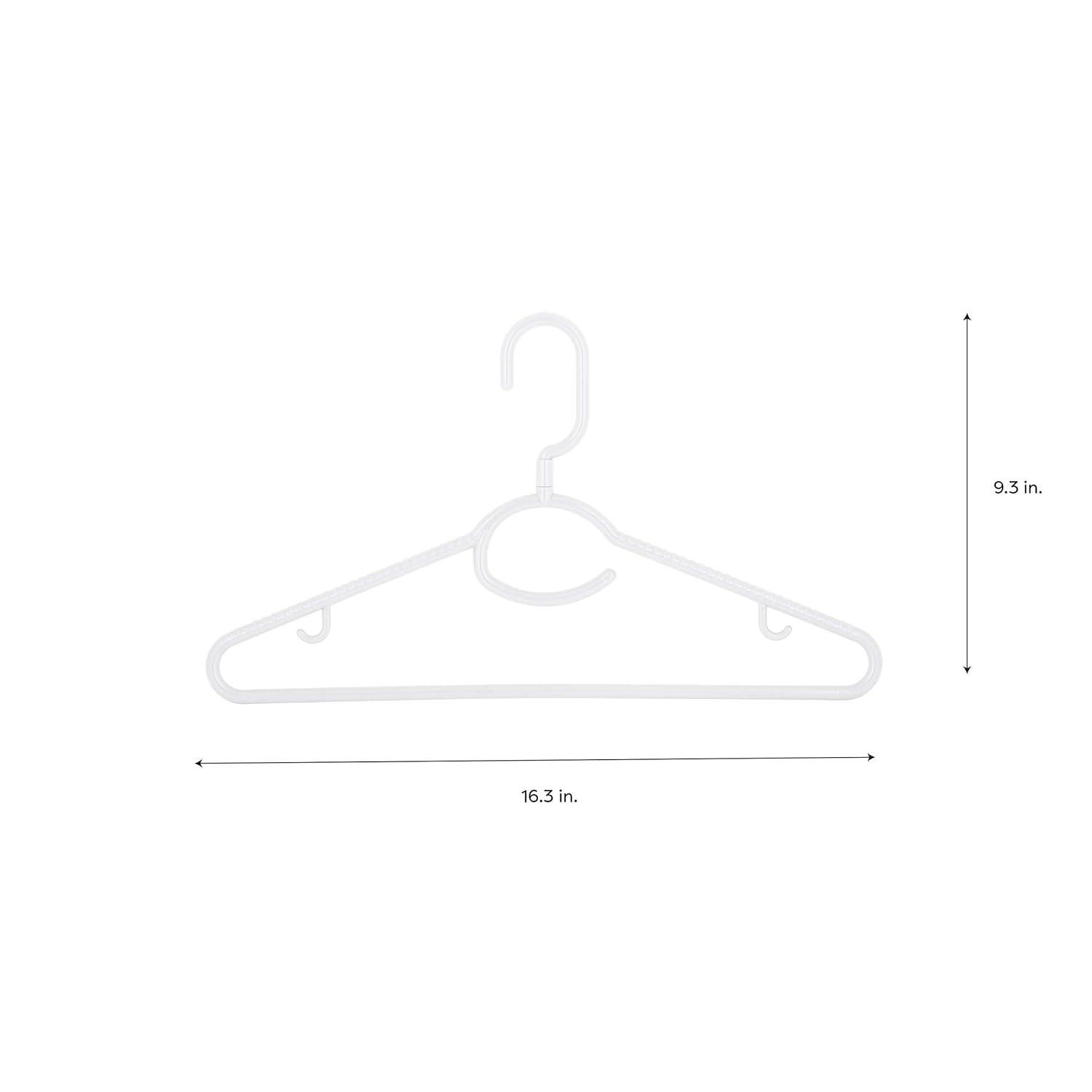 Laundry 360 Woolite Plastic Standard Hanger for Dress/Shirt/Sweater (Set of 5)