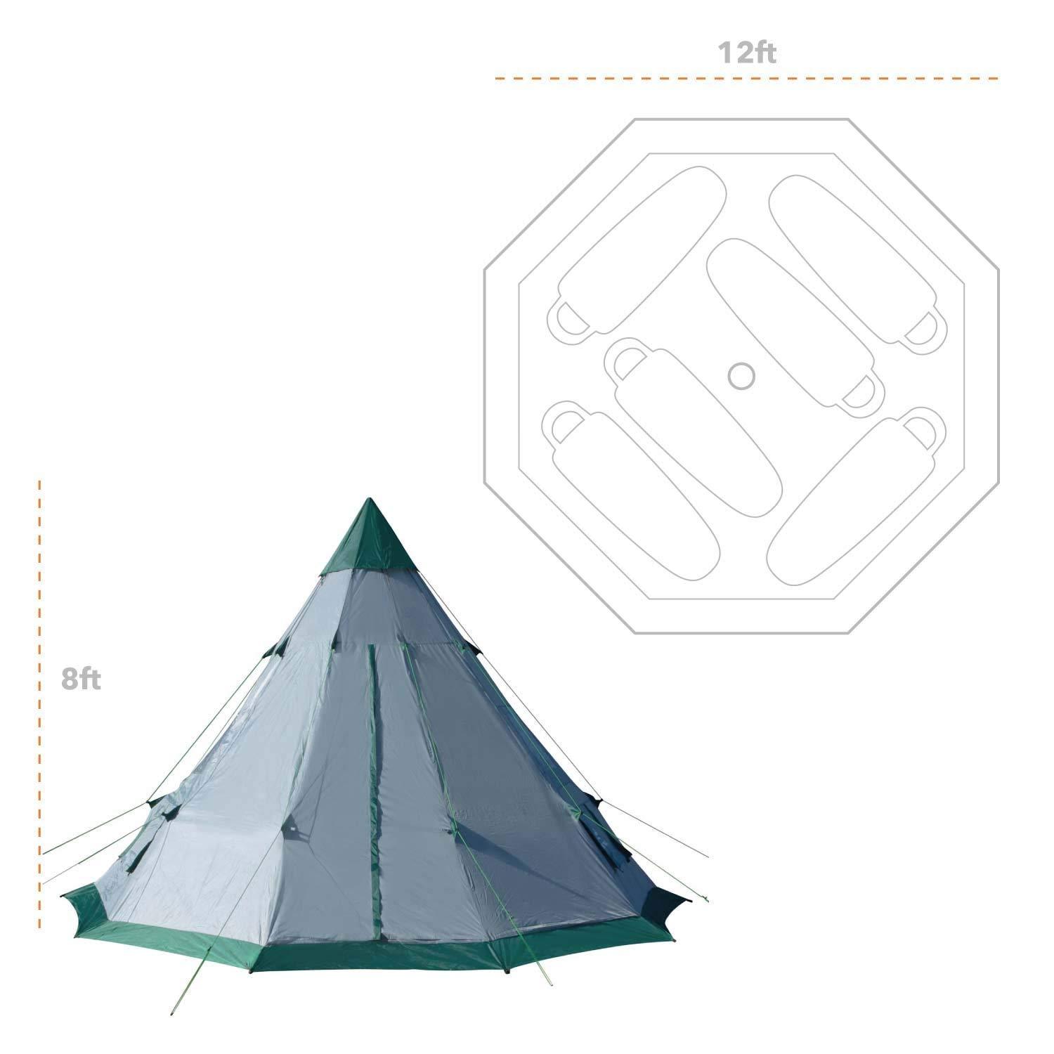 Winterial Camping Tent, 1/3/6 Person Lightweight Personal Bivy 1 to 6 Person Tent with Waterproof Tent Rainfly, Durable Stitched Tent for Camping, Beach, Backpacking, Hiking, and Festivals.