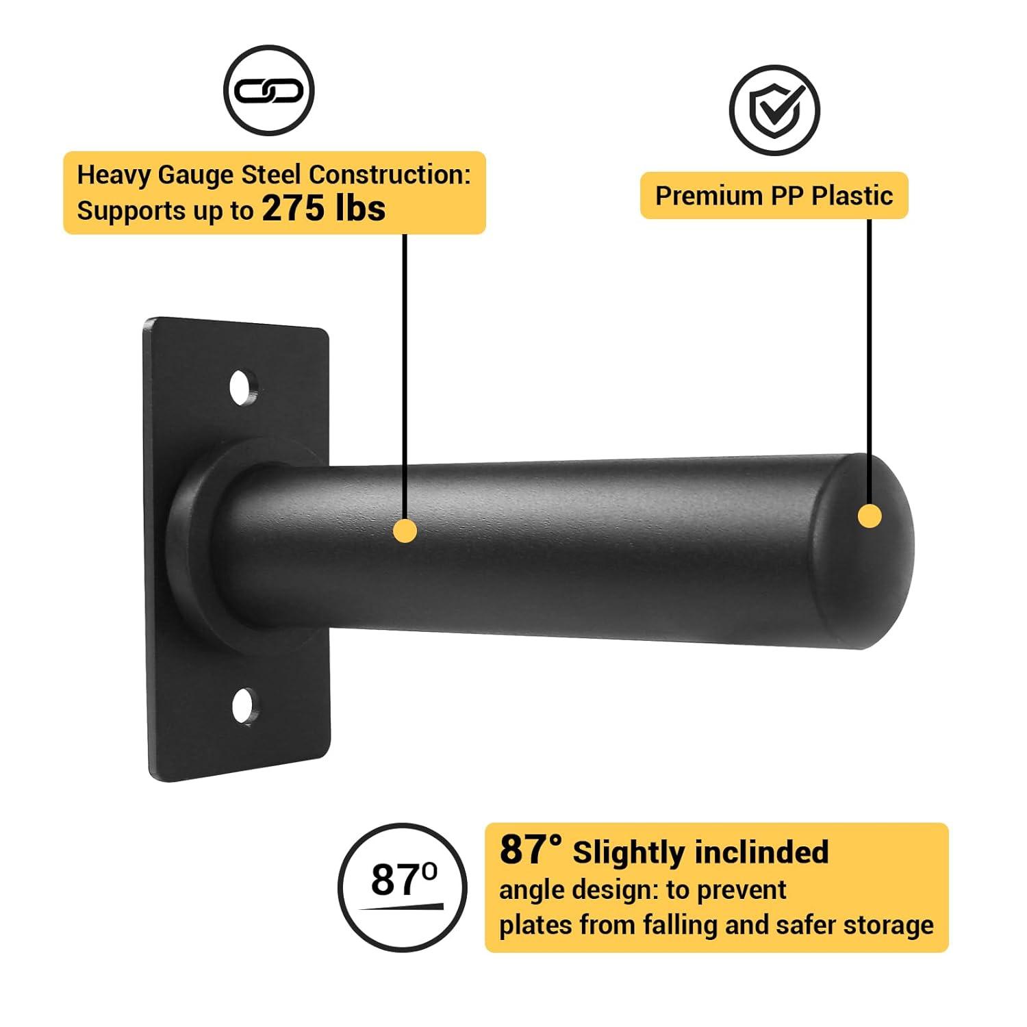 A2ZCARE Wall Mount Weight Plate Holder – Fits 2” Olympic Weight Plates