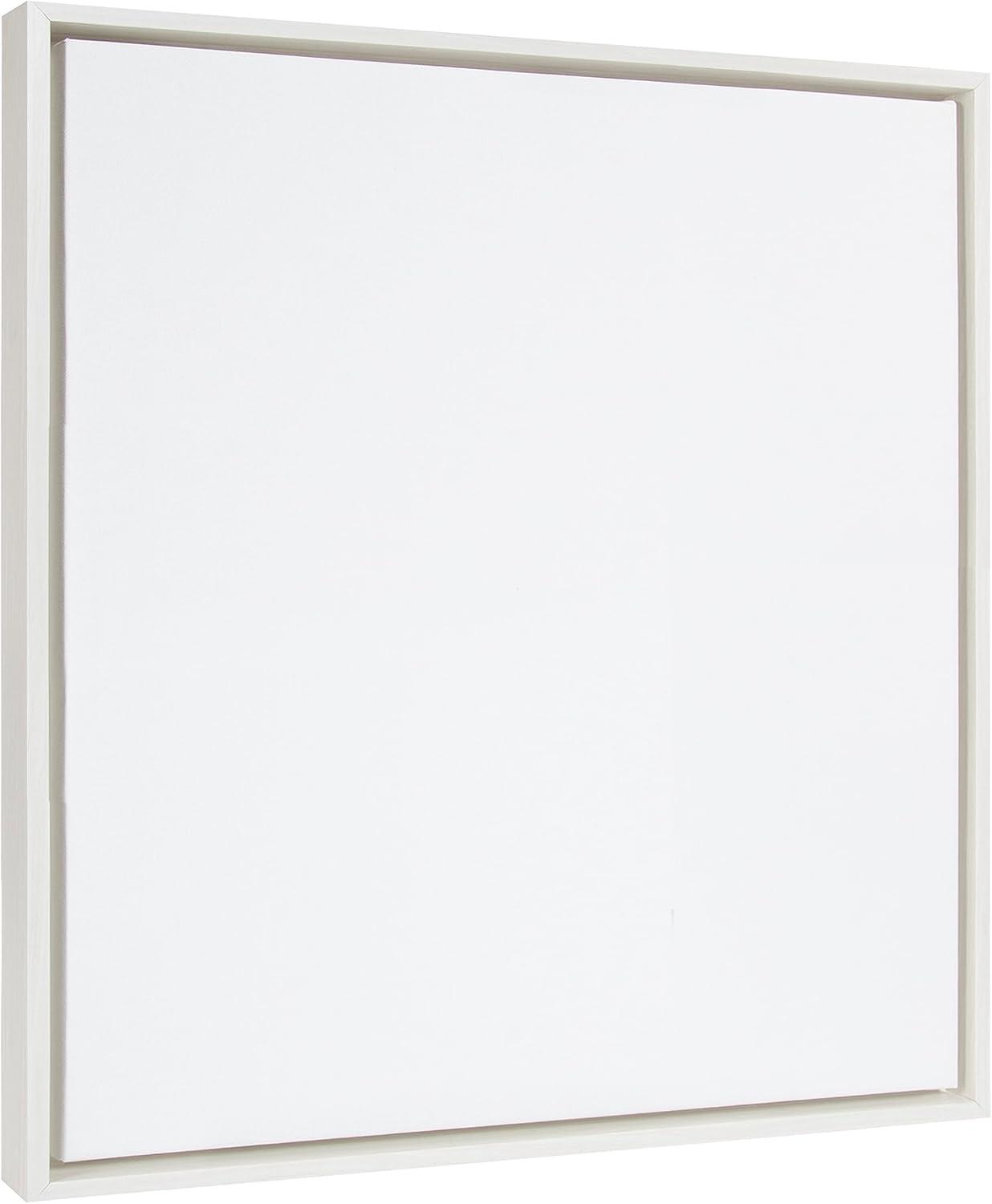 Kate and Laurel Sylvie Blank Framed Canvas Wall Art, 22x22 White, Modern Empty Canvas for Paint-Your-Own Art, Premium Canvas Already Framed
