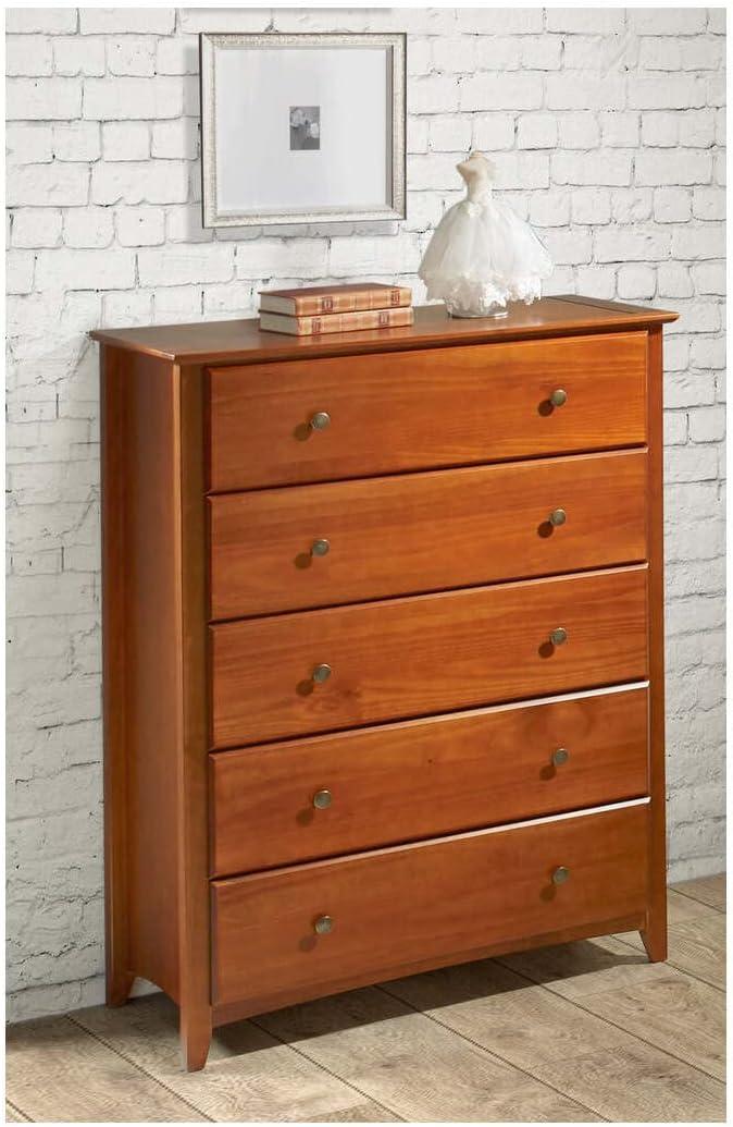 Shaker Style 5 Drawer Chest - Cherry Finish