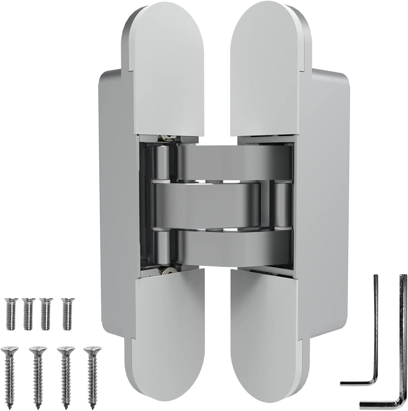 Villar Home Designs 3D Concealed Invisible 3 Way Adjustable Heavy-Duty Door Hinge Chrome