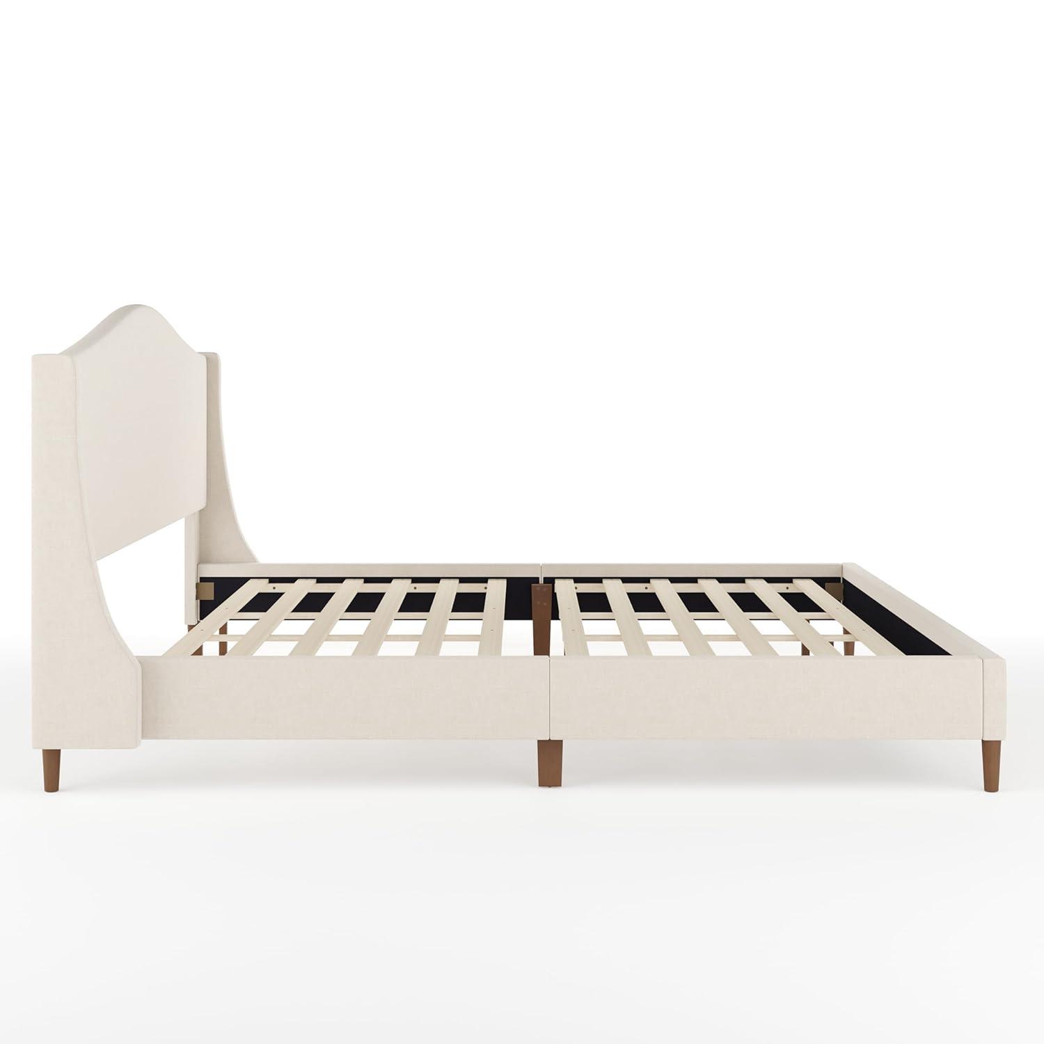 Martha Stewart Martha Stewart Amelia Upholstered Platform Bed With Curved Headboard