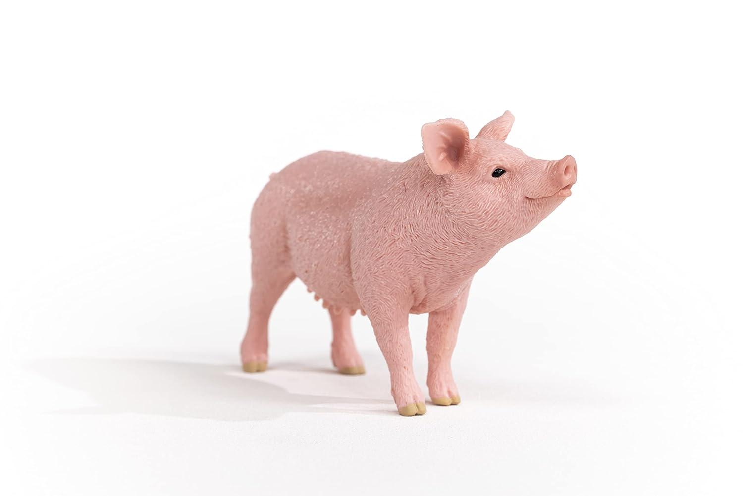 Realistic Pink Farm Animal Pig Toy Figurine