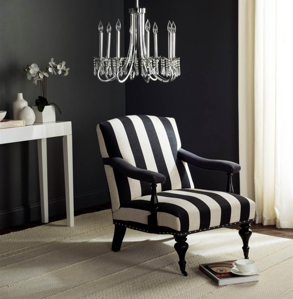 Devona Arm Chair - MCR4731 - Charcoal/White - Safavieh