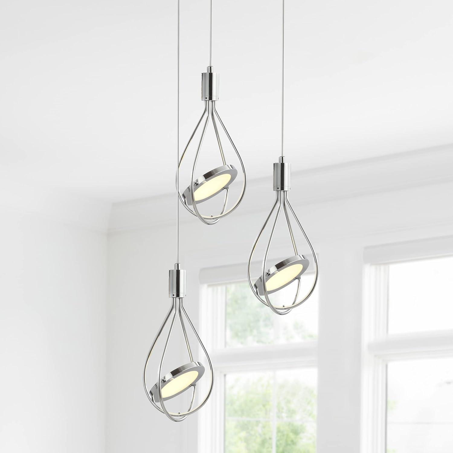 Orion 11.5" Chrome Polished Adjustable 3-Light LED Metal Pendant