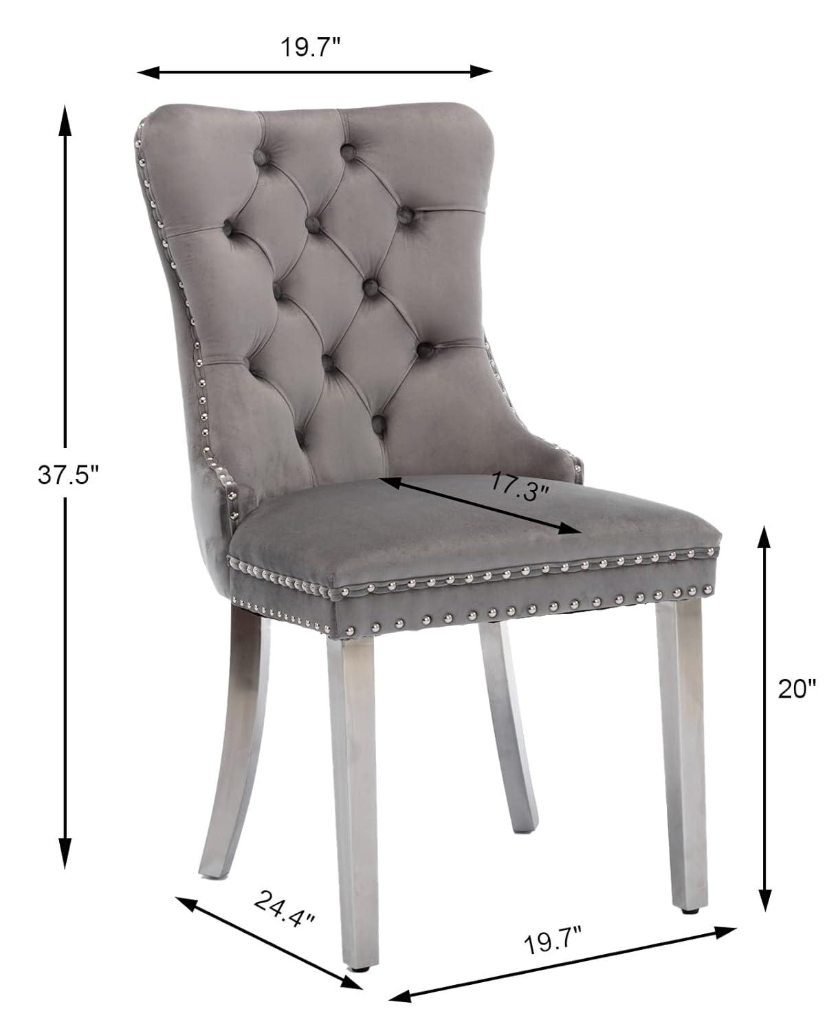 Rosdorf Park High-end Tufted Velvet Upholstered Nailhead Dining Chair