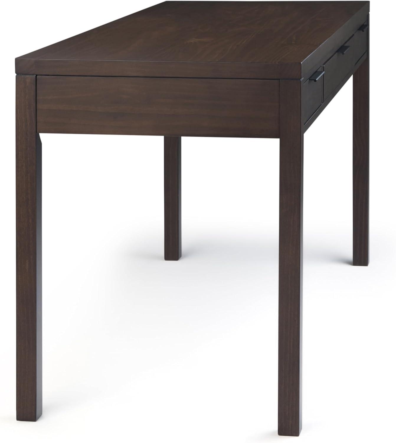 Simpli Home Hollander Solid Wood Contemporary 60 " Desk in Warm Walnut Brown