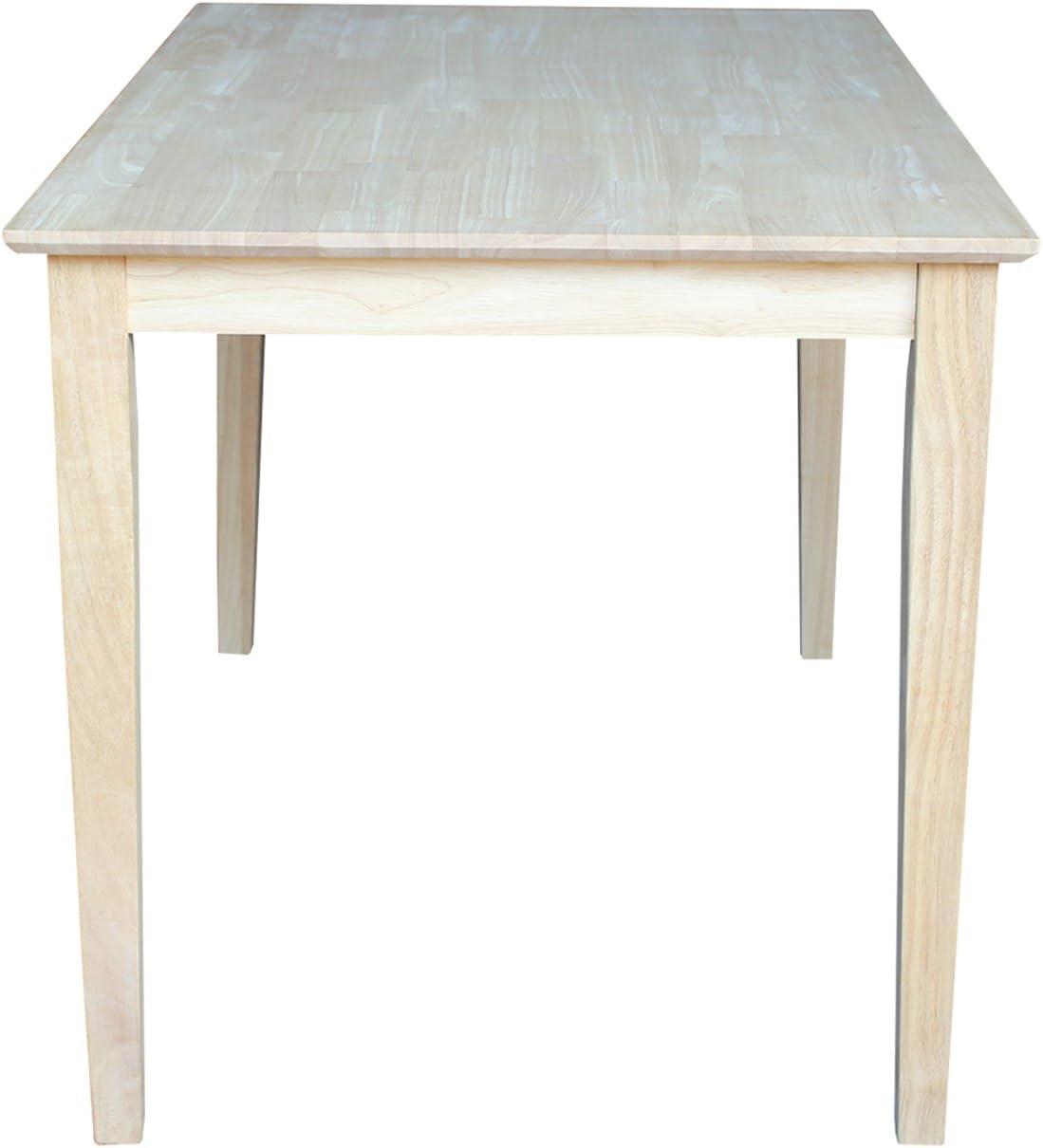 Solid Parawood Butcher Block Dining Table with Shaker Legs, 54"x36"