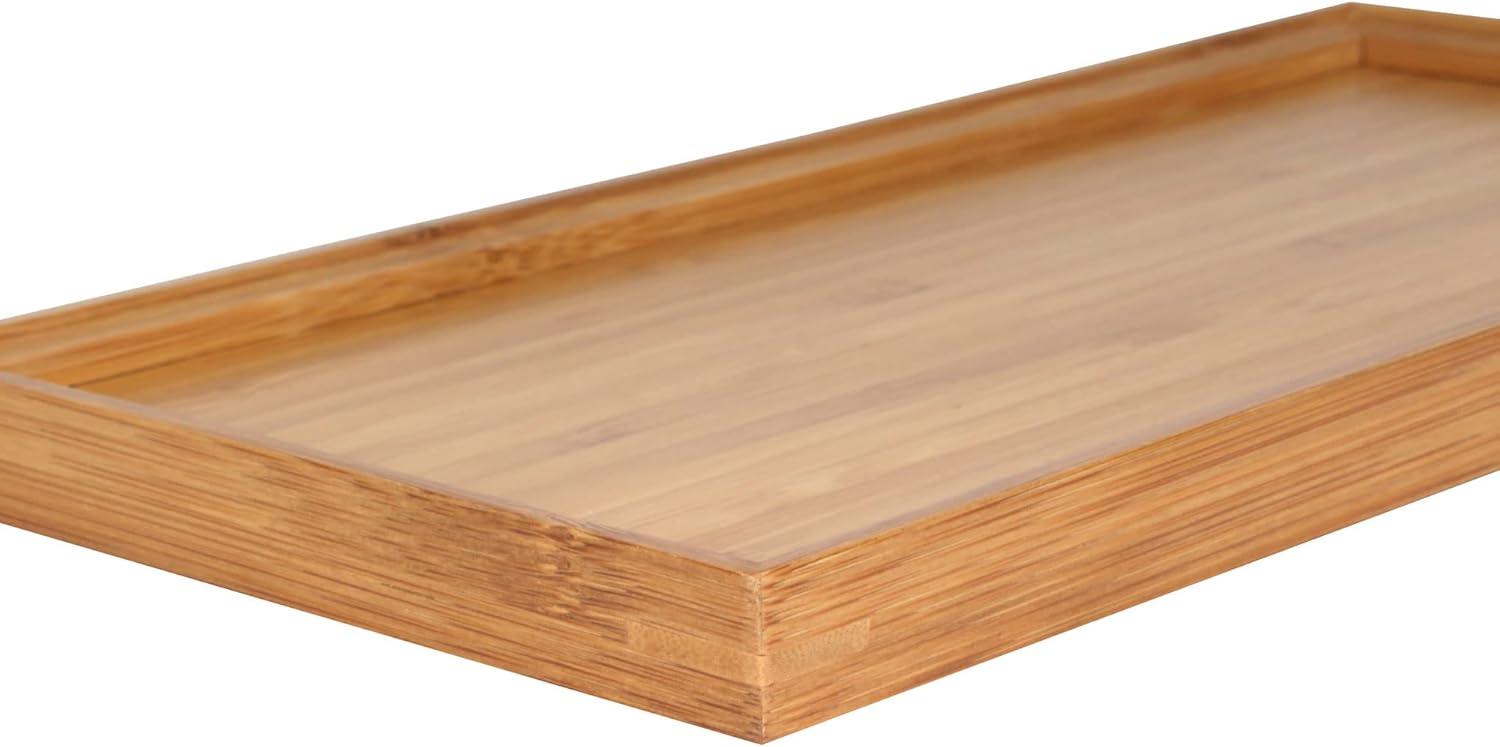 BambooMN Organic Bamboo Serving Tray, Tea/Coffee Serving, Appetizers, Snacks, Charcuterie Tray, 11"x5.5"x0.6"