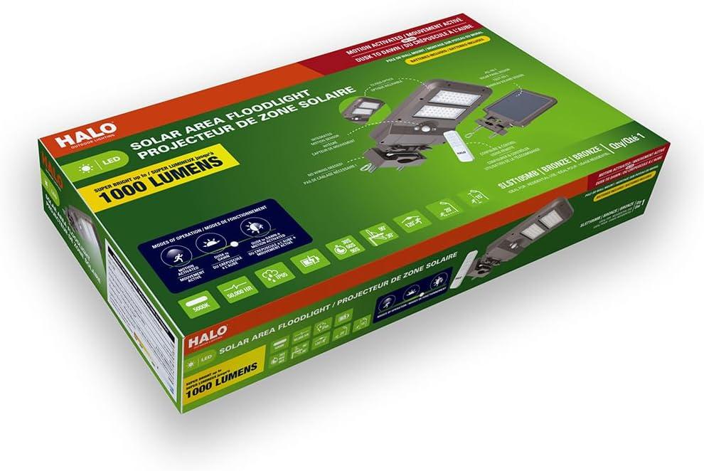 1 - Head LED Solar Powered Dusk to Dawn Outdoor Security Flood Light with Motion Sensor
