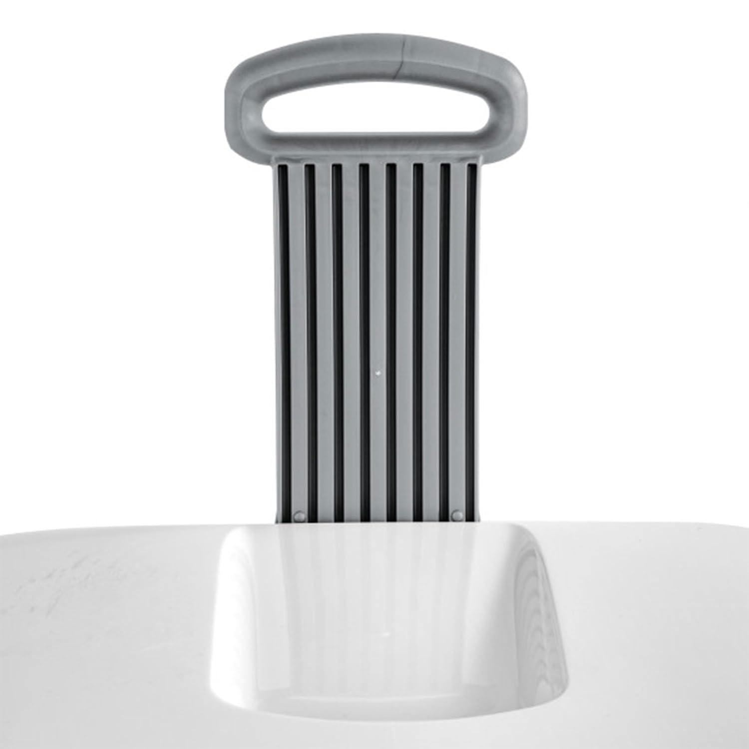 White Plastic Wheeled Laundry Hamper with Lid