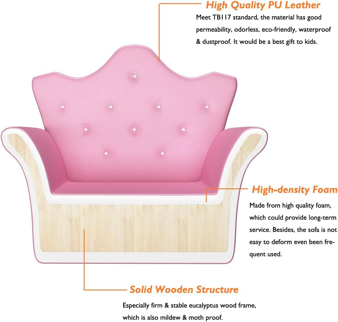 Pink Princess Leather Armchair with Ottoman and Diamond Accents