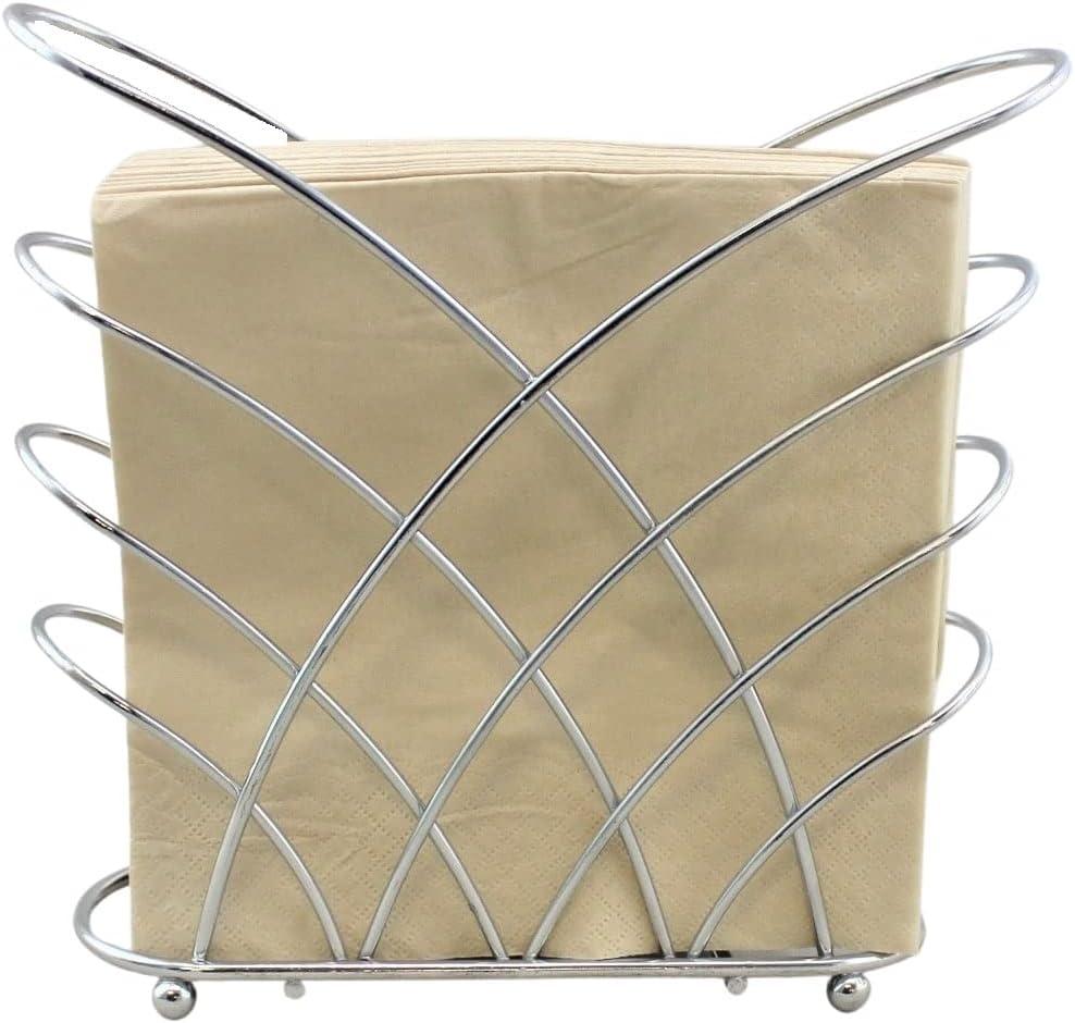 Chrome Criss Cross Metal Napkin Holder with Raised Balls