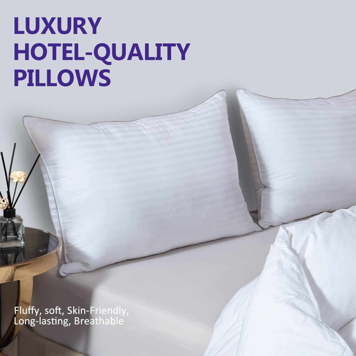 Queen Size White Cotton Down Alternative Pillows Set