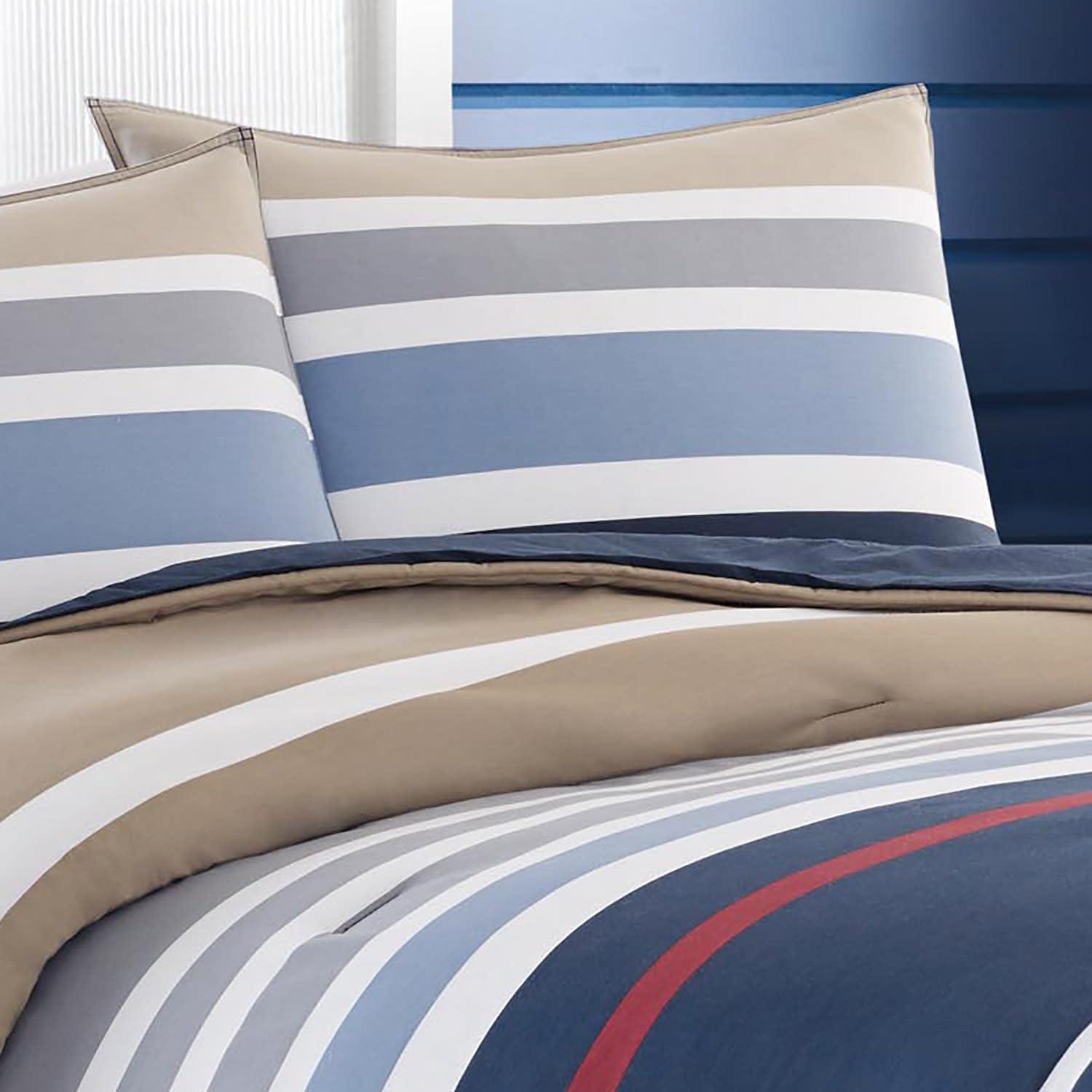 Nautica Bradford Reversible Cotton Navy Comforter Set