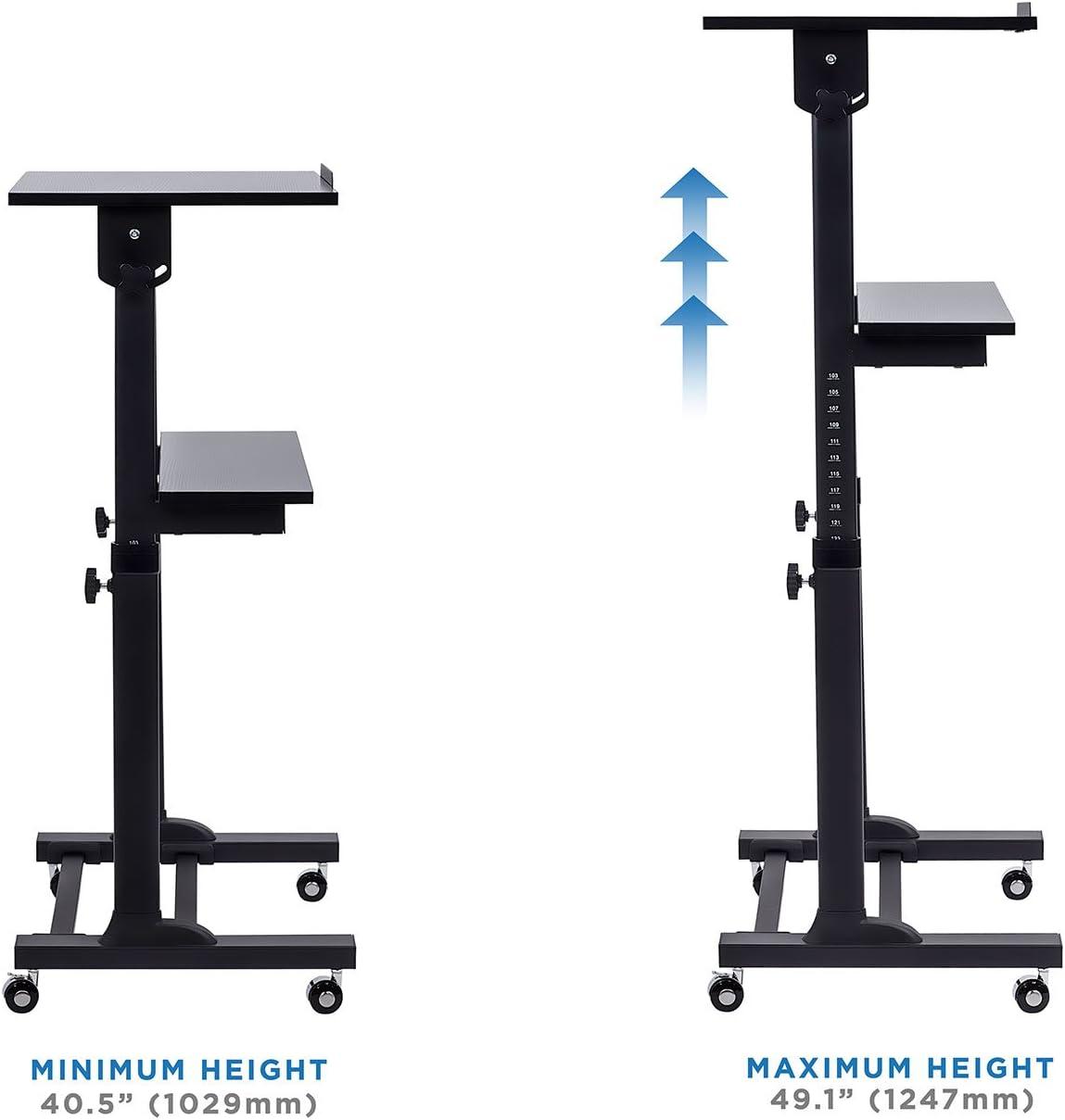 Mount-It! Height Adjustable Mobile Stand Up Desk, Portable Podium and Presentation Lectern