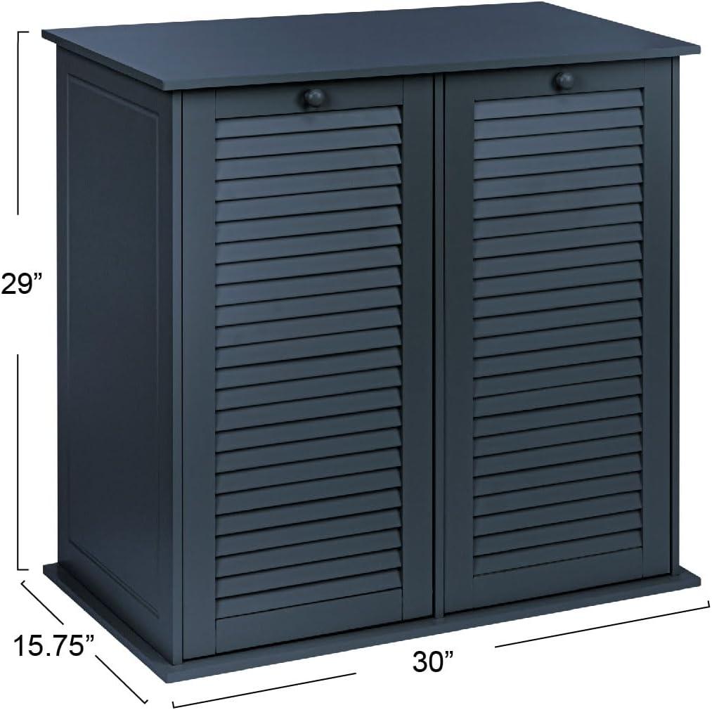 Tilt-out Cabinet Laundry Sorter with Shutter Front, Navy
