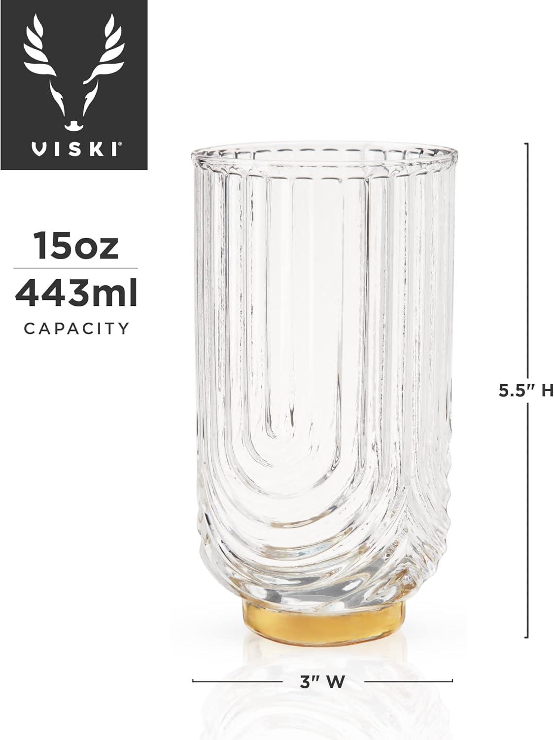 Gatsby Gold-Plated Highball Glasses Set of 2