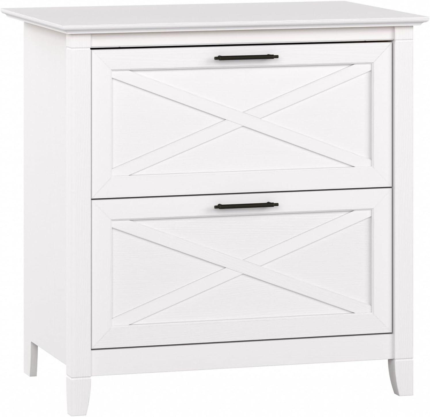 2 Drawer Key West File Cabinet Pure White Oak - Bush Furniture: Coastal Style, Aged Bronze Hardware