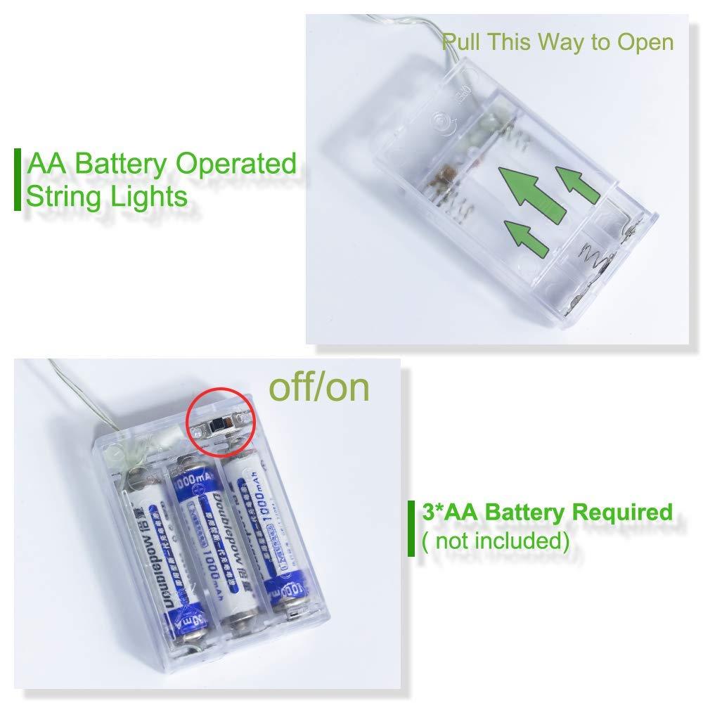 ANJAYLIA 16.5Ft 50 LED Fairy Lights Battery Operated String Lights for Party Home Wedding Festival Decoration, Warm White