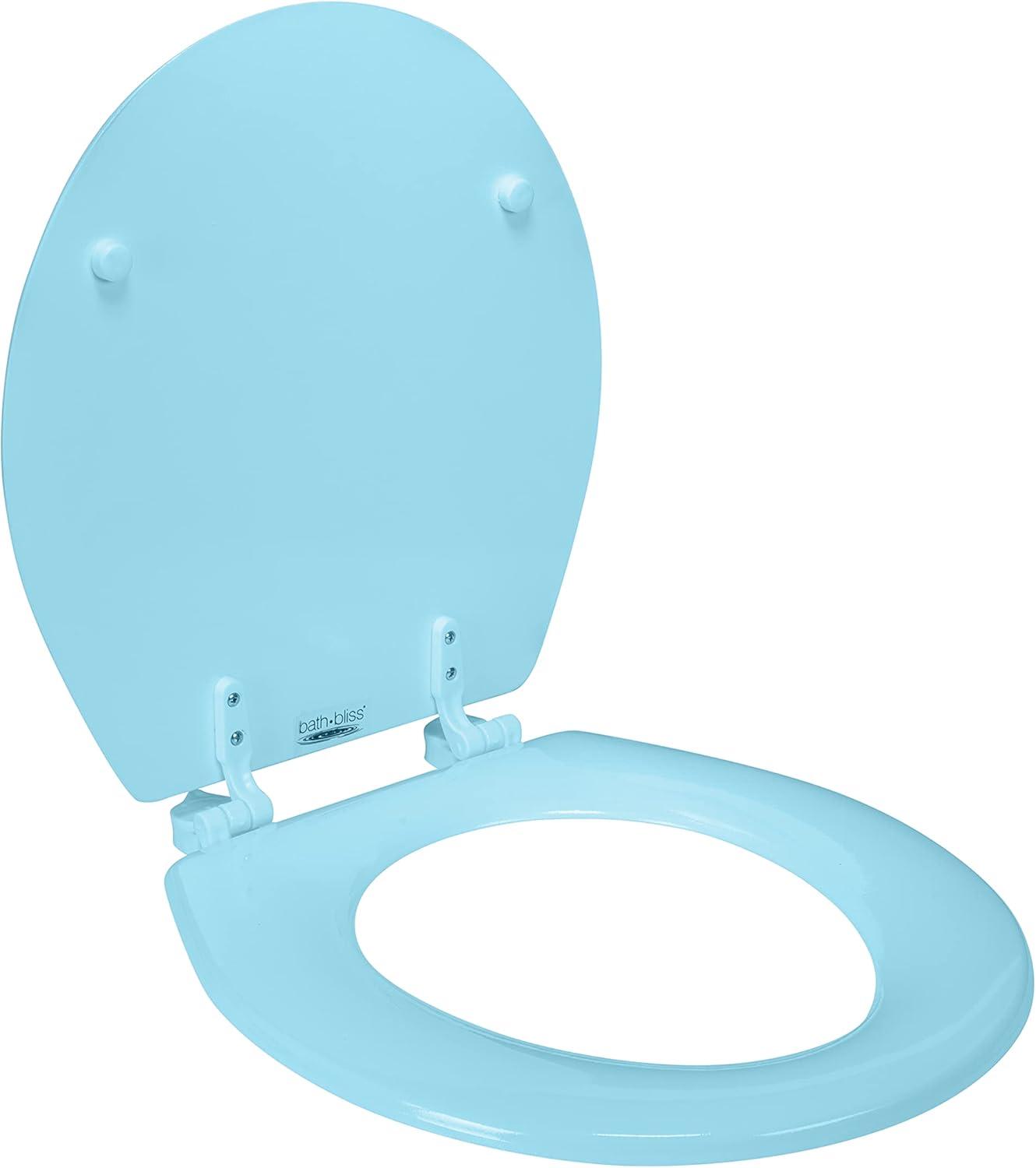 17" Wood Toilet Seat Blue - Bath Bliss