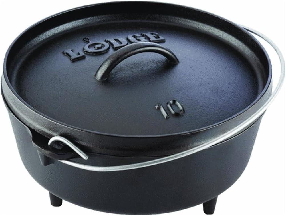 Lodge 4 Quart Cast Iron Camp Dutch Oven, L10C03, with lid