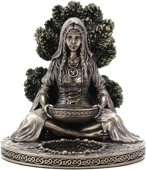 Veronese Design 4 7/8" Tall Celtic Goddess Danu Tealight Candle Holder Cold Cast Bronzed Resin Sculpture Wiccan Home Decor Figurine Collectibles