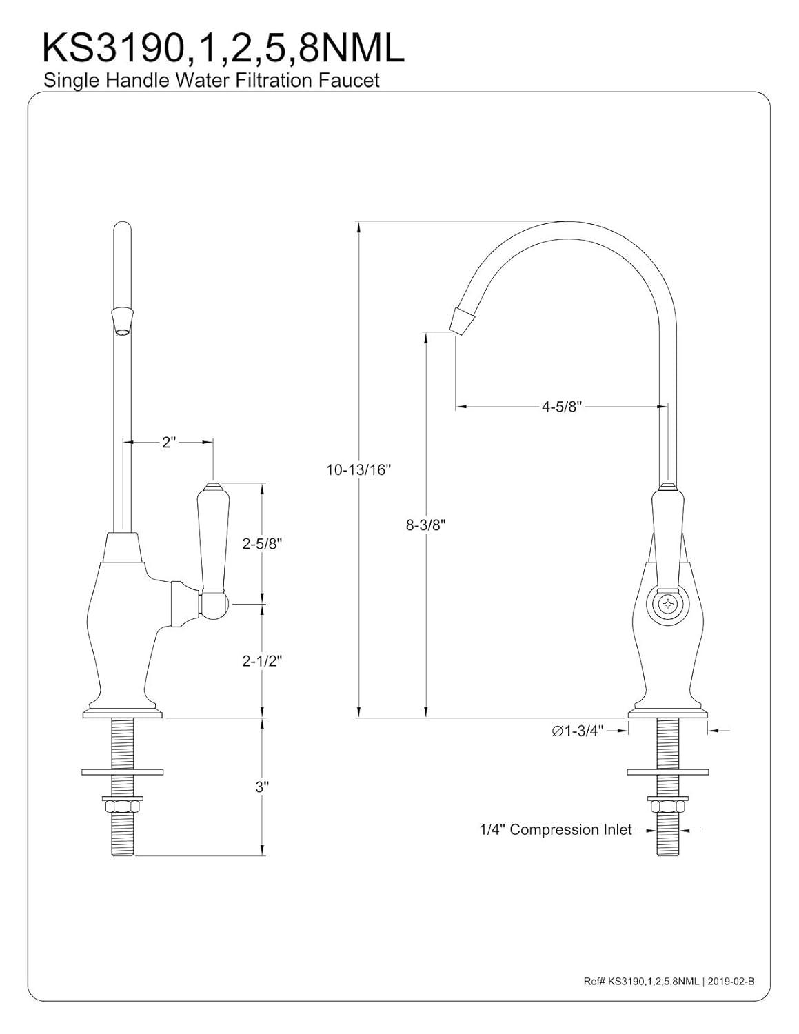 Kingston Brass KS3198NML Kingston Brass Magellan Single-Handle 1-Hole Deck Mount Water Filtration Faucet