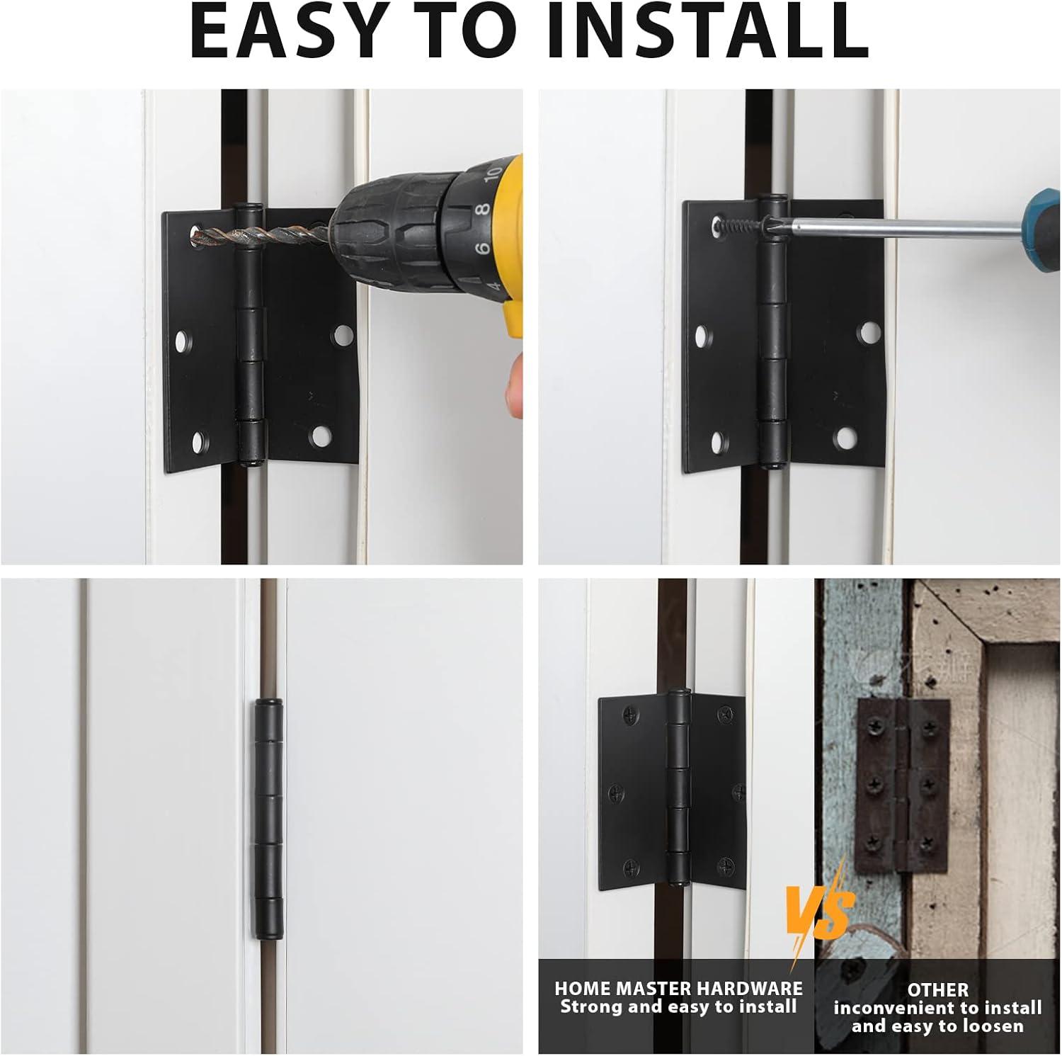 Design House 3.5" H x 3.5" W Butt Bearing Door Hinges (Set of 3)
