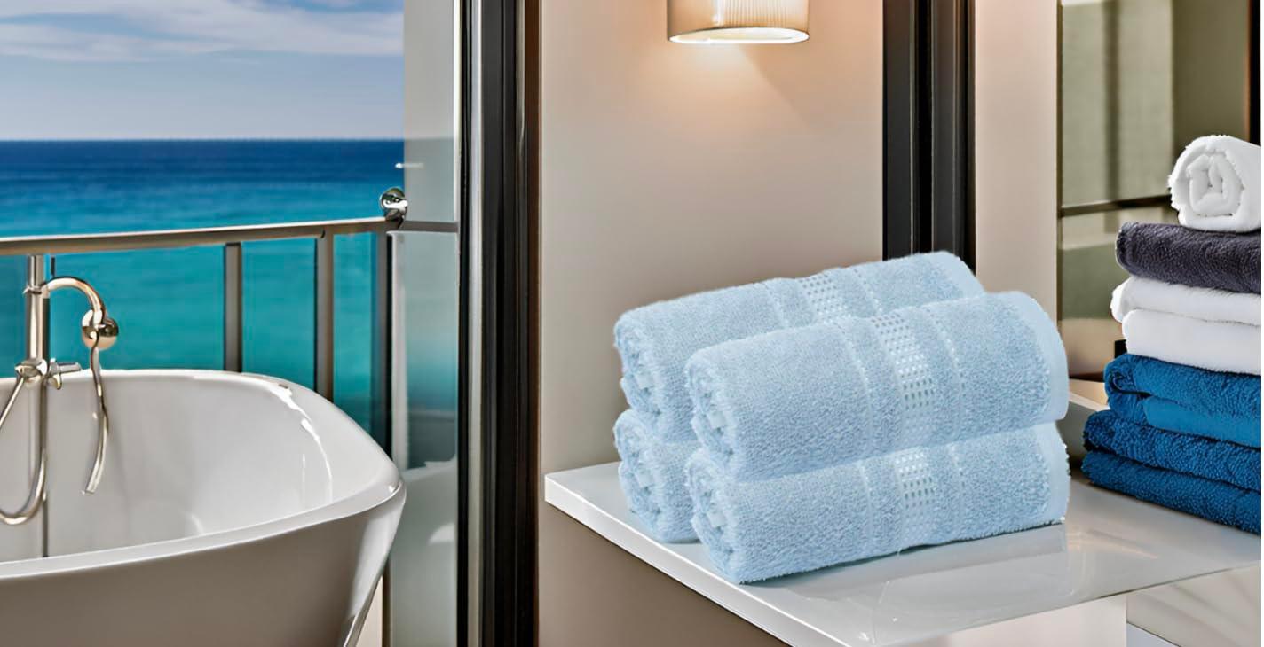 Melissa Linen, 2 Piece Hand Towel Pack Premium Cotton Soft Absorbent 20 x 35 in, Mint Green