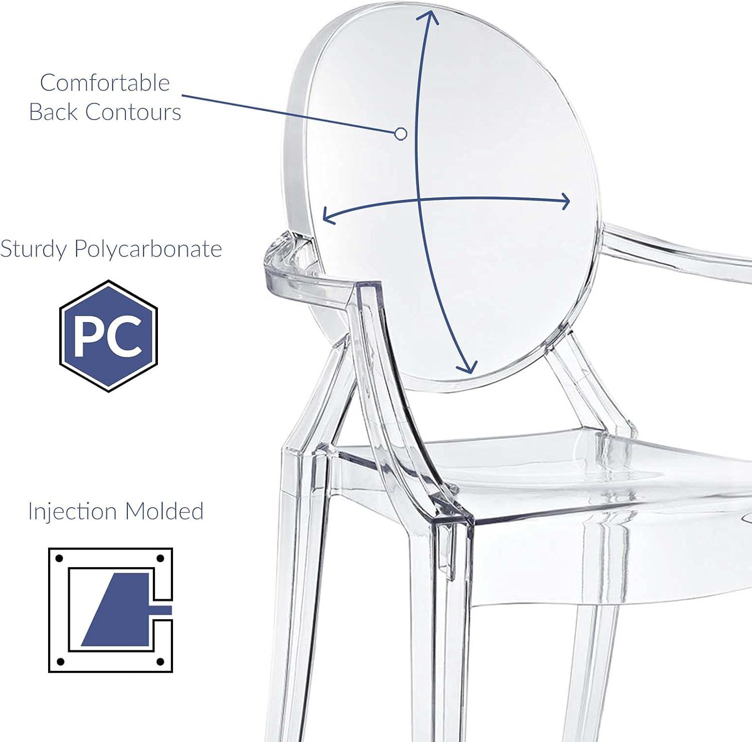 Ethereal Grace 36" Transparent Clear Acrylic Arm Chair